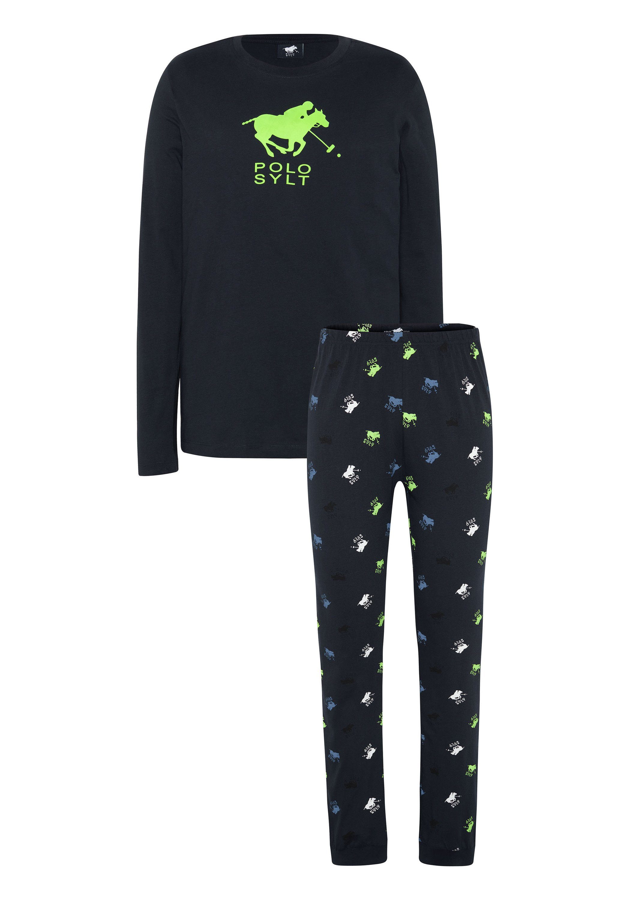 Polo Sylt Pyjama im Set und Label-Look (Set, 2 tlg)