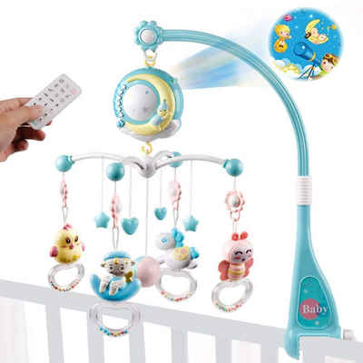 Esun Mobile Baby Mobile für Kinderbett Krippe mit Licht und Musik,Projektor, (Geschenkbox-Verpackung), hängenden rotierenden Rasseln mit 150 Melodien
