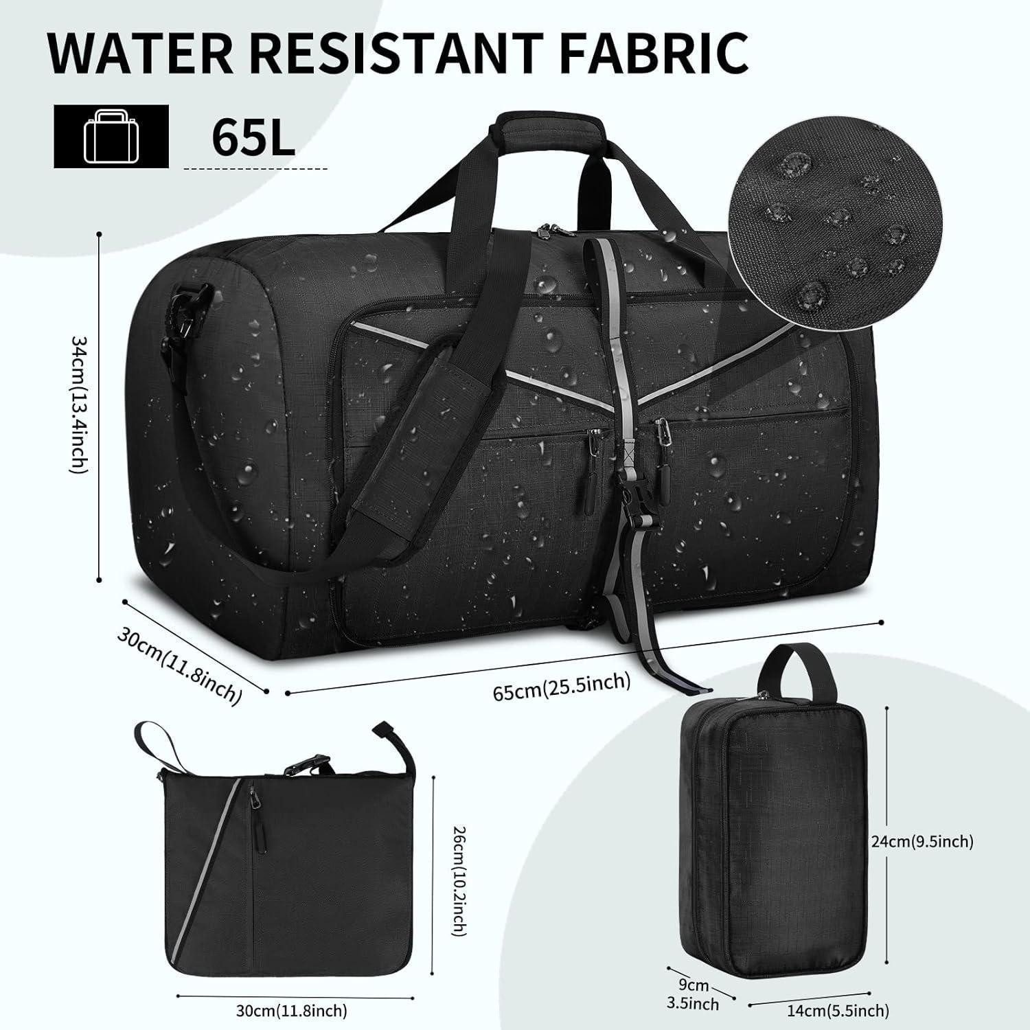 LuxusKollektion Reisetasche Sporttasche Groß 100L mit Schuhfach und Faltbar - Leicht und
