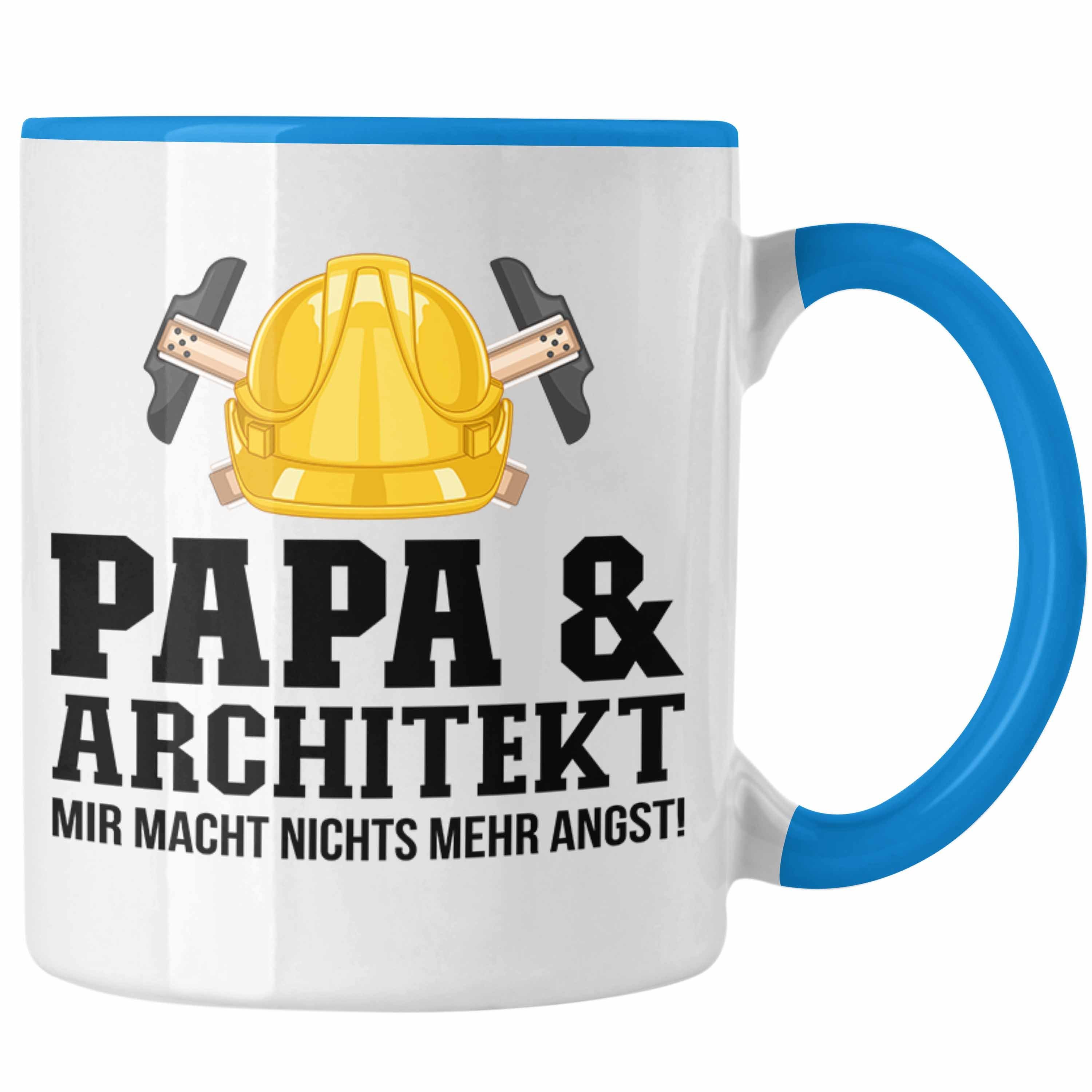 Trendation Tasse Trendation - Papa und Architekt Tasse Geschenkidee Vater für Architekt Blau