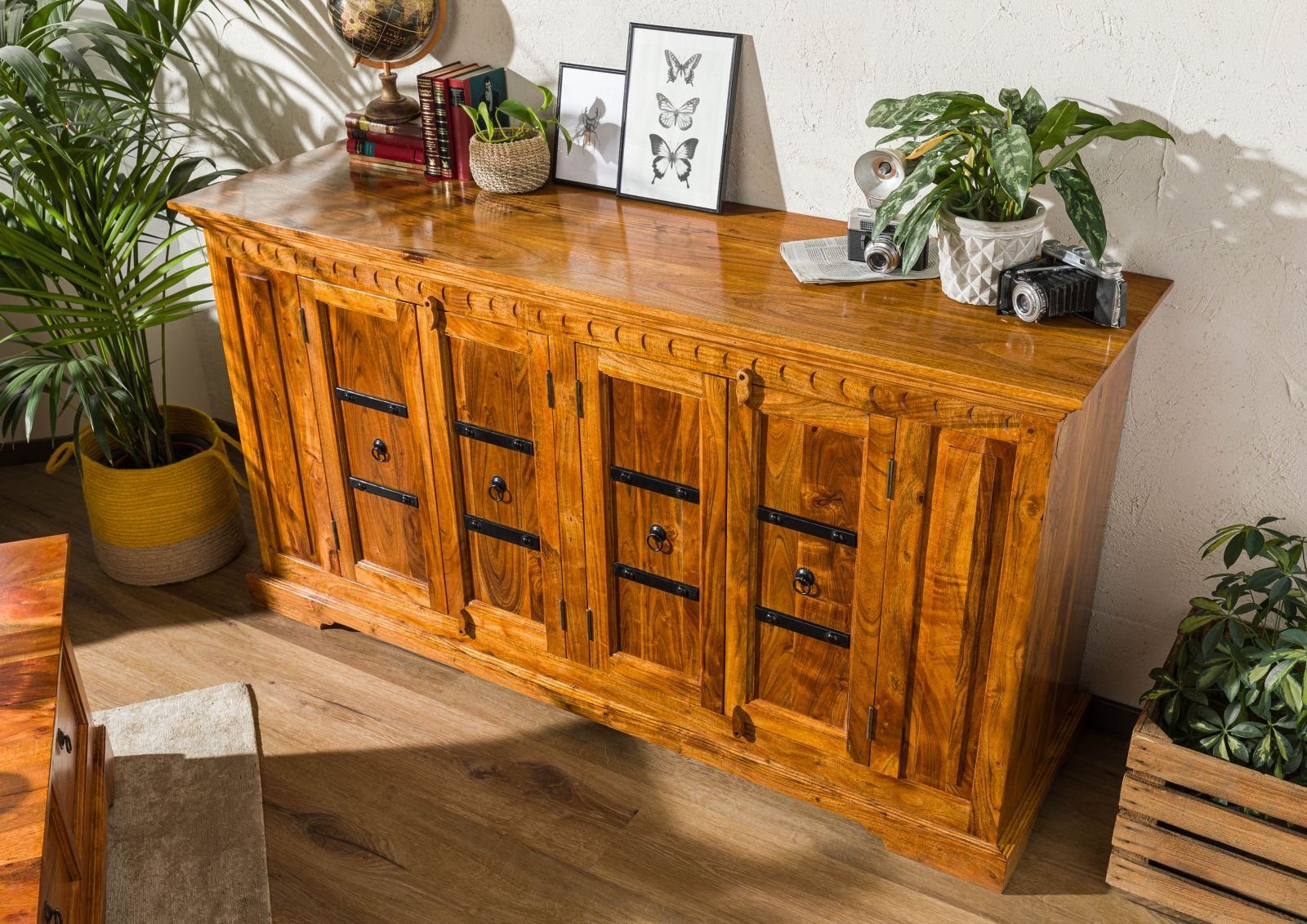 Massivmoebel24 Sideboard (Sideboard Akazie 171x50x90 honig  günstig online kaufen