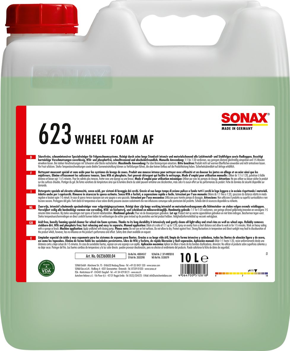 SONAX FelgenReiniger für Waschanlagen säurefrei 10 L Auto-Reinigungsmittel