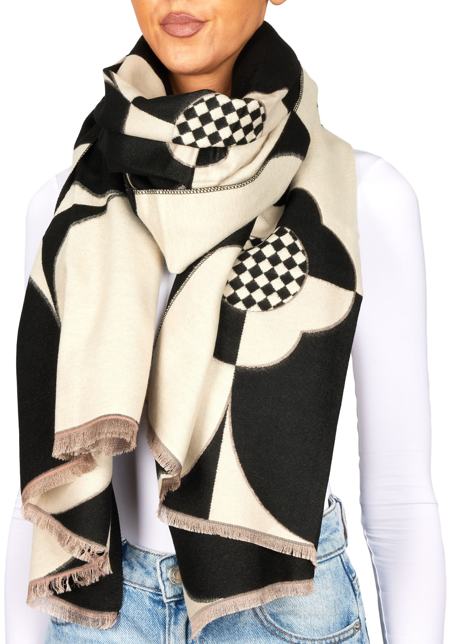 BRUBAKER Schal Cashmirillo Damen Schal mit Modernem Muster - 70 x 200 cm - Warm, (Oversized Schal für Herbst und Winter, 1-St), Kuschelig mit weichem Kaschmir-Gefühl - Damenschal Winterschal