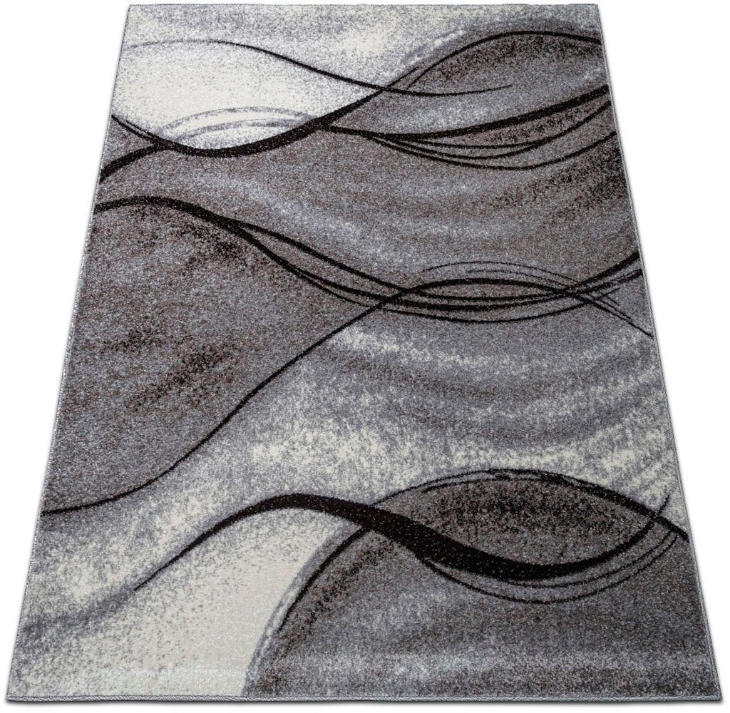 Teppich Tritom, Home affaire, Kurzflor, Wellen weichem modernes Muster 9 mit besonders rechteckig, Höhe: Flor, mm, grau