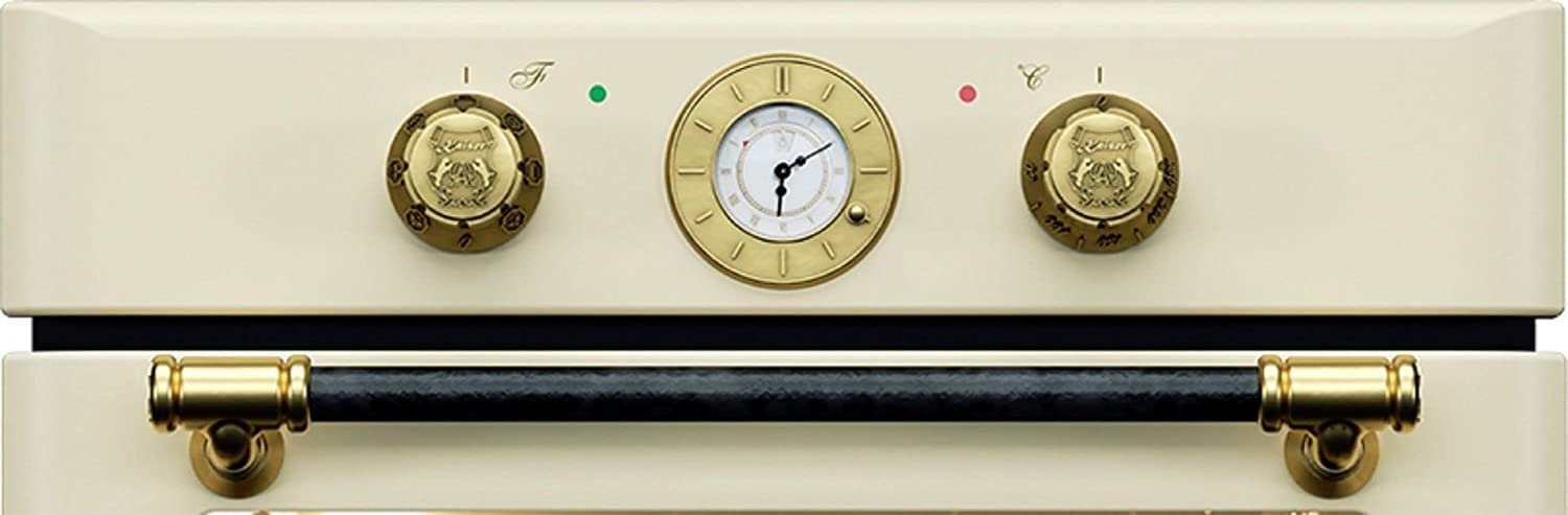 Kaiser Küchengeräte Backofen-Set Herd Set Autark Retro Einbau Backofen Elektro, 68 L mit Glaskeramik Kochfeld 60cm Einbau Herd 4 QuickHeat-Kochzonen Hi-Light EH 6432 ElfBE +KCT 6185 RotEm, mit 1-fach-Teleskopauszug, Retro Einbau Backofen Elektro,68 L+Glaskeramik Kochfeld 60 cm