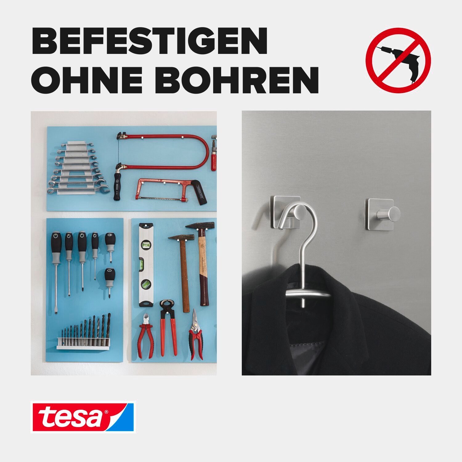 tesa Doppelklebeband POWERBOND Ultra Strong Doppelseitiges Klebeband (Packung, 1-St) extra stark klebend - 1,5 m : 19 mm