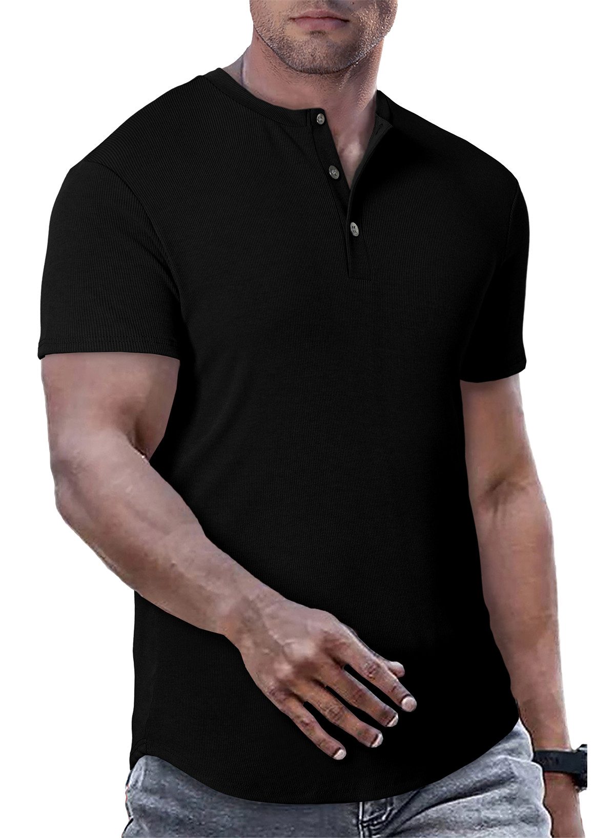 JMIERR T-Shirt T-Shirts für Herren Henley günstig online kaufen
