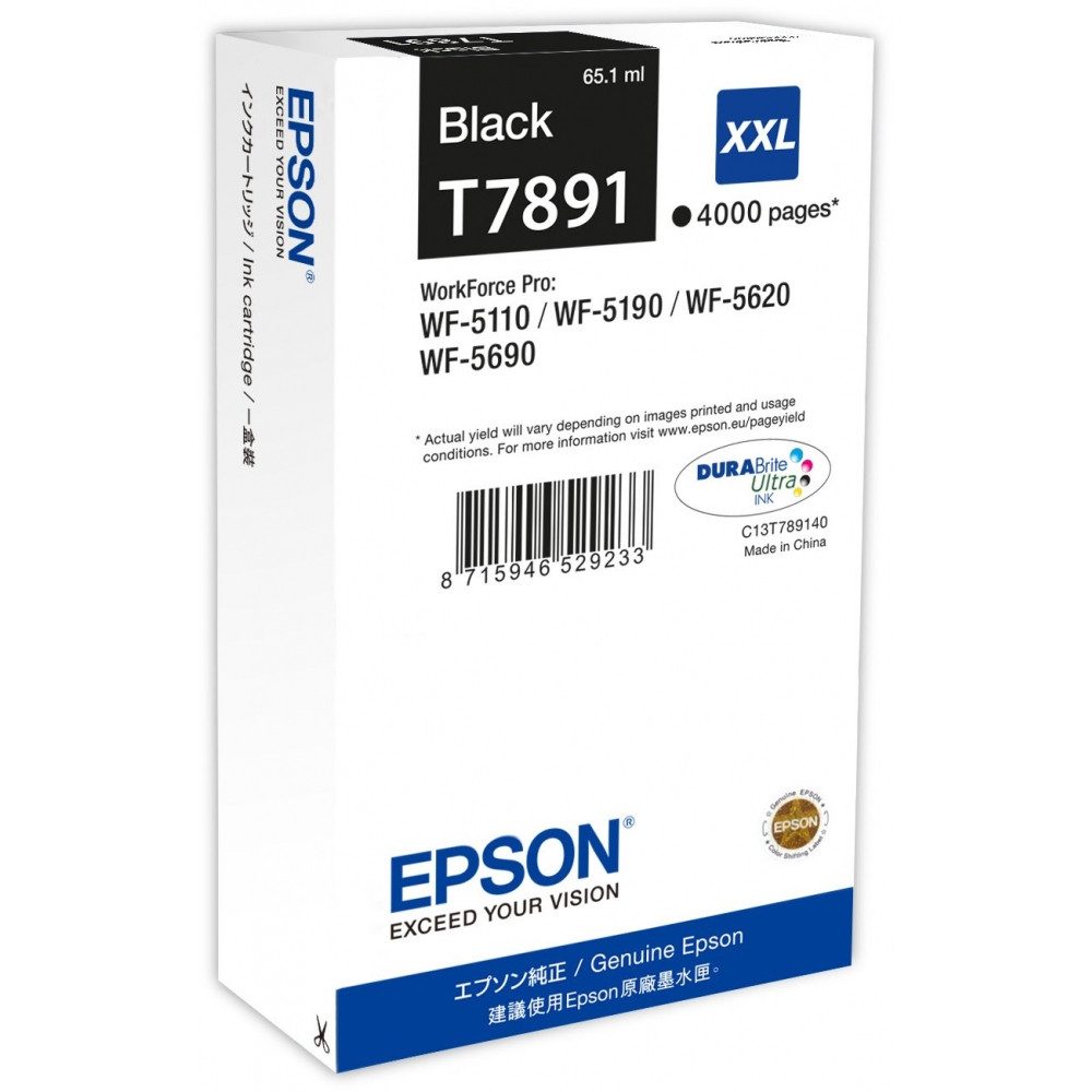 Epson Epson T 789140 XXL schwarze Tintenpatrone für Drucker. Tintenpatrone (Tintenstrahl, Hohe Druckleistung von 4.000 Seiten)