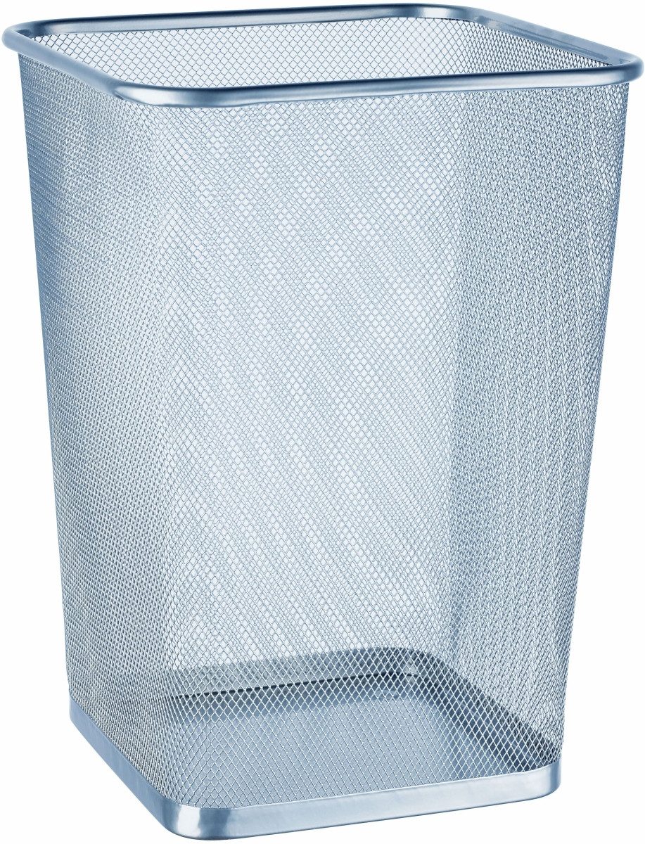ALCO Papierkorb Papier-Abfallsammler lackiertes Metall gelocht silber