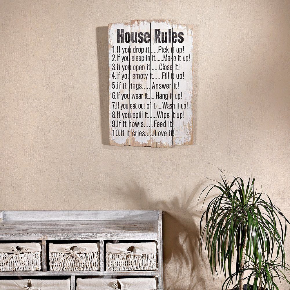 Wandbild Holzschild Wandbild Weiß Holzbild Wandbrett 40x60CM Shabby Chic Look