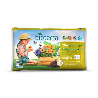 bioterra by EIFELHUM Bio-Erde Bio Blumenerde Pflanzerde 40l Gartenerde Pflanzenerde biologisch