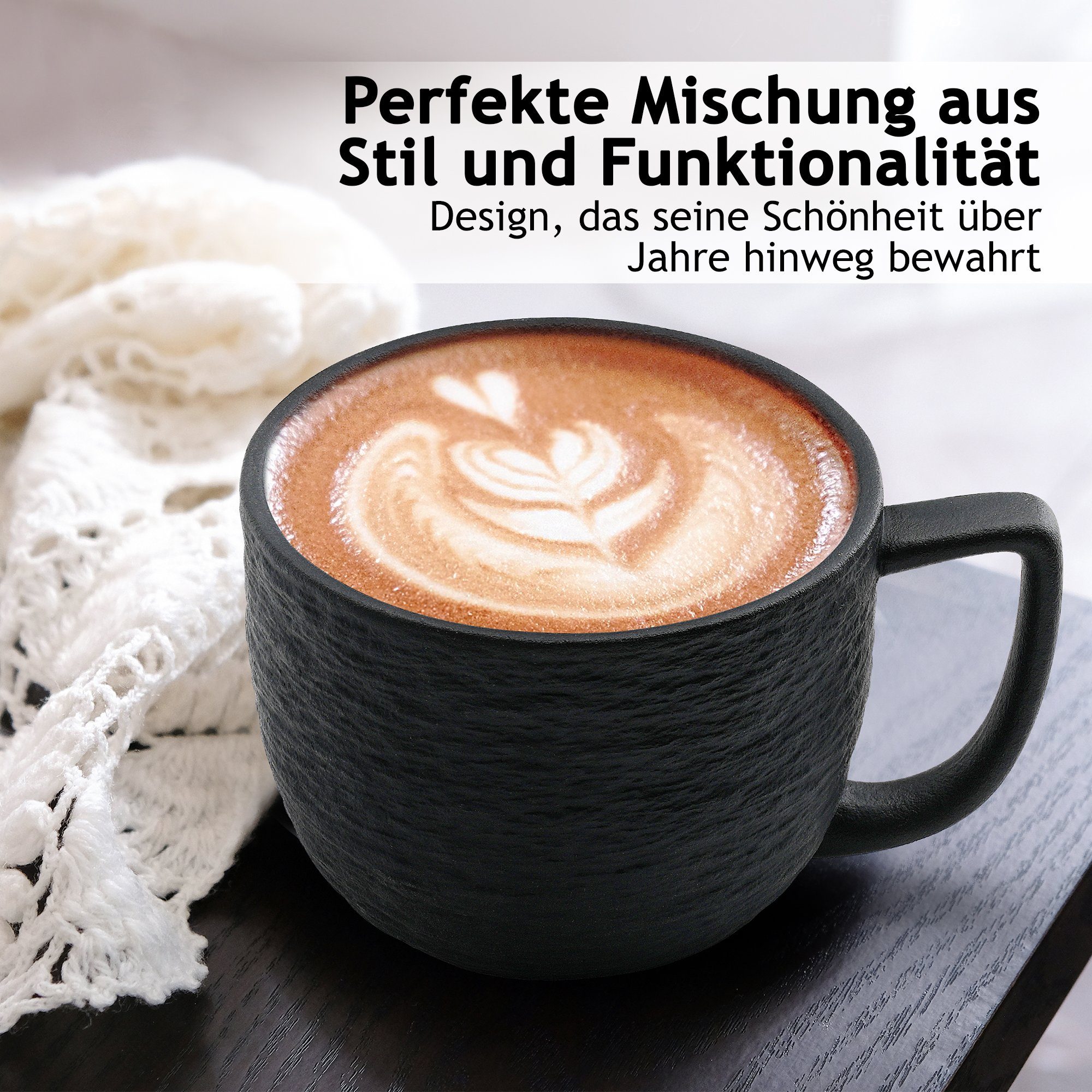 MiaMio Tasse 4er Kaffeetassen Set aus Keramik Kaffeebecher - Oasis Collection, 4-tlg. – Bild 4 von 5