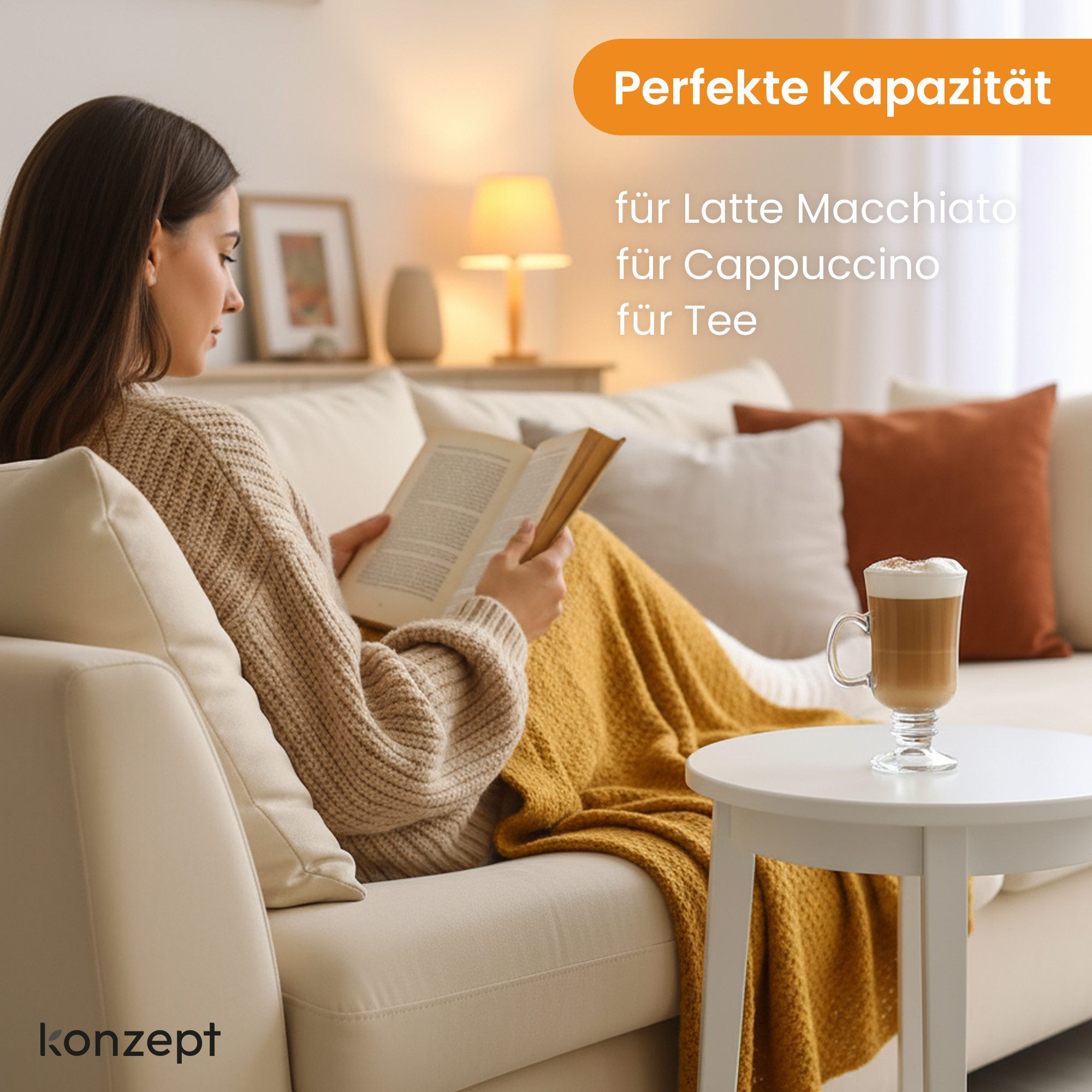 KONZEPT Latte-Macchiato-Glas 6er Set -200 ml Irish Coffee Gläser mit Henkel und Stiel, 6-tlg., hochwertiges Glas, Pflegeleicht, Vielseitige Verwendung – Bild 5 von 5