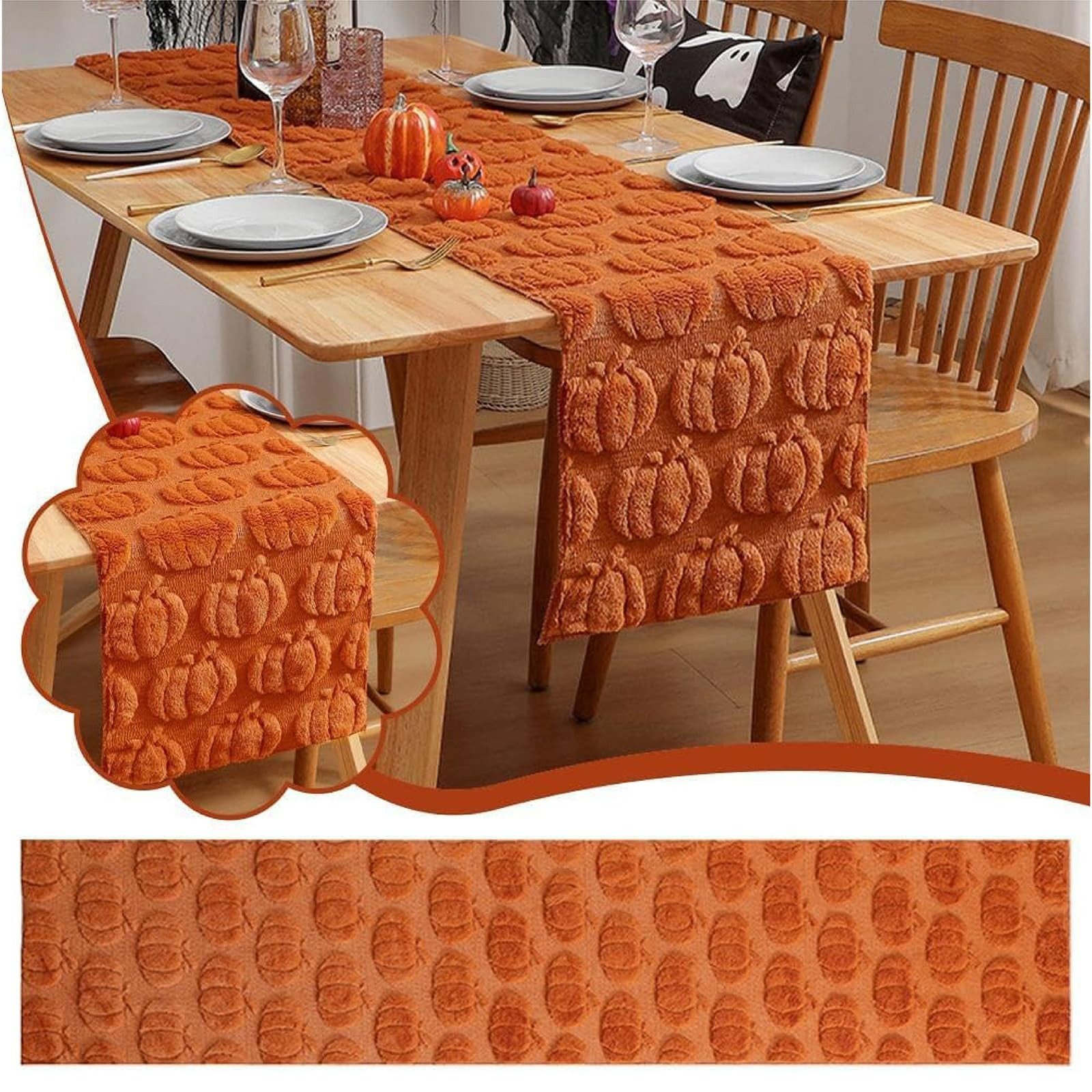 CLTYQ Tischdecke Tischläufer Herbst Halloween Kürbis Tischdecken (Coffee,33 günstig online kaufen