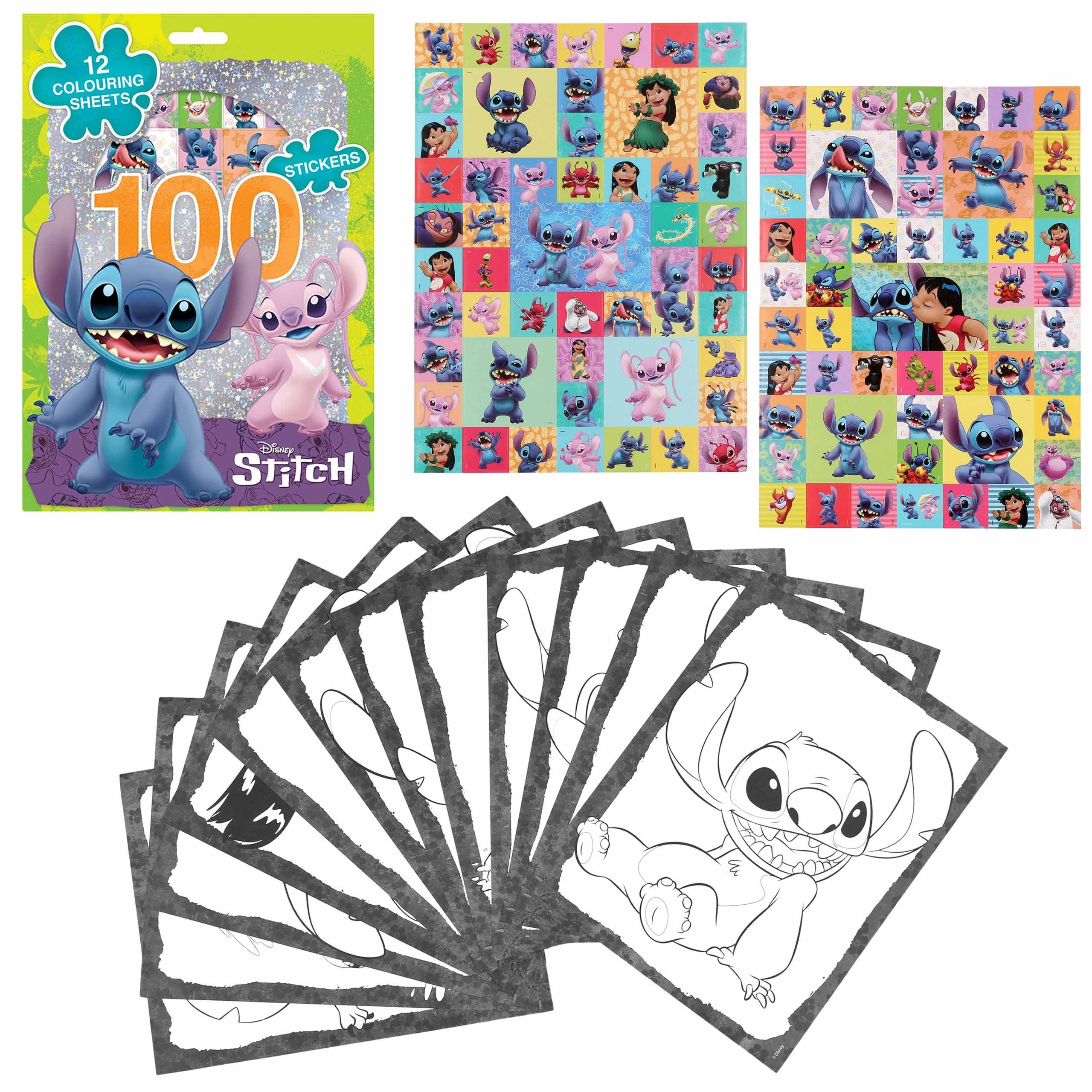 Disney Stickerbuch DISNEY Stitch Mal- und Zeichenset, 100 Sticker + Malvorlagen