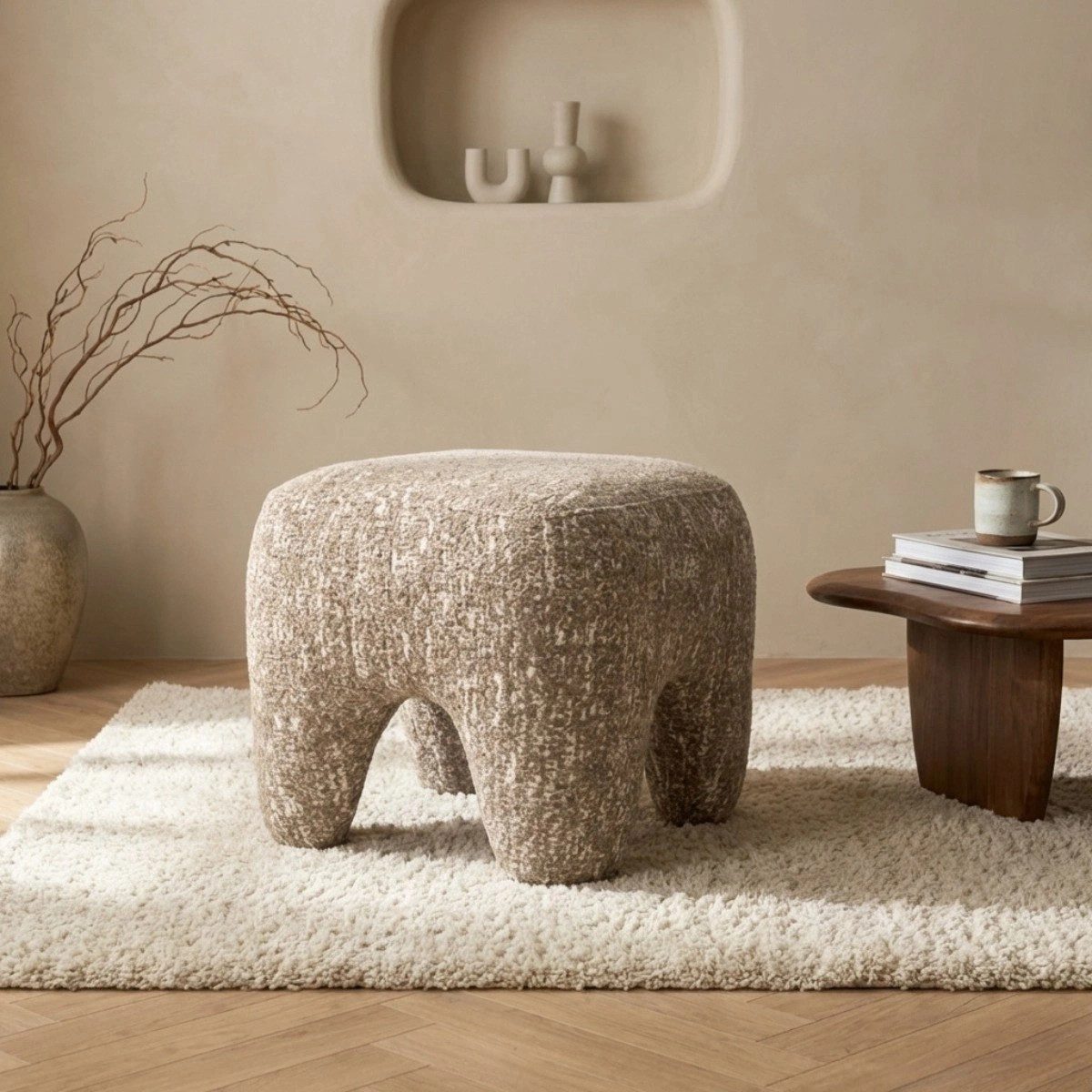 LEVEN Lifestyle Sitzhocker Hocker Pouf WAYO Lounge-Hocker 46x46cm Höhe 43 cm