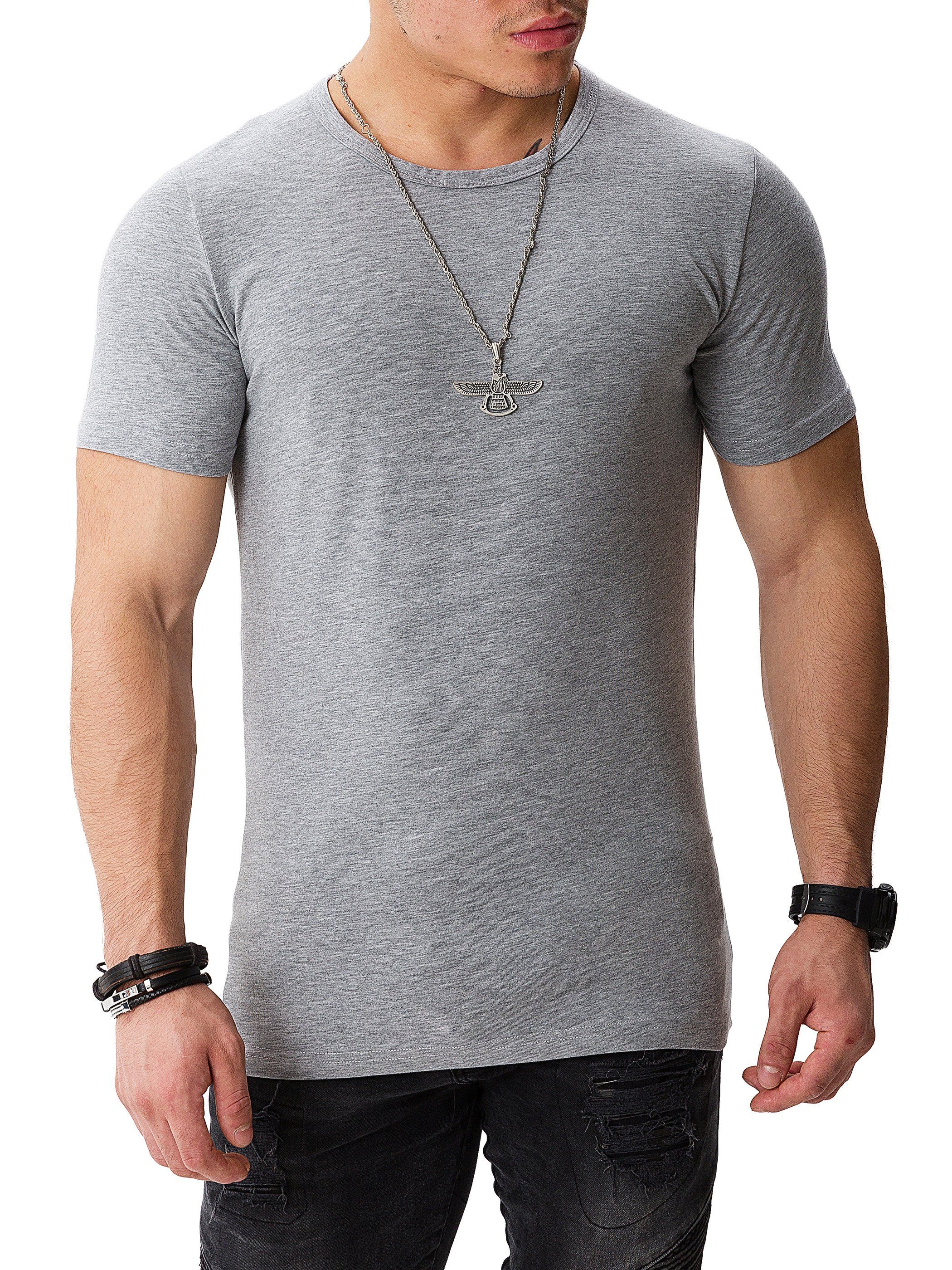 Yazubi T-Shirt Yazubi - Mythic Basic Tee Crew Neck (1-tlg) modernes Rundhalsshirt Grau (dapple gray 163907)