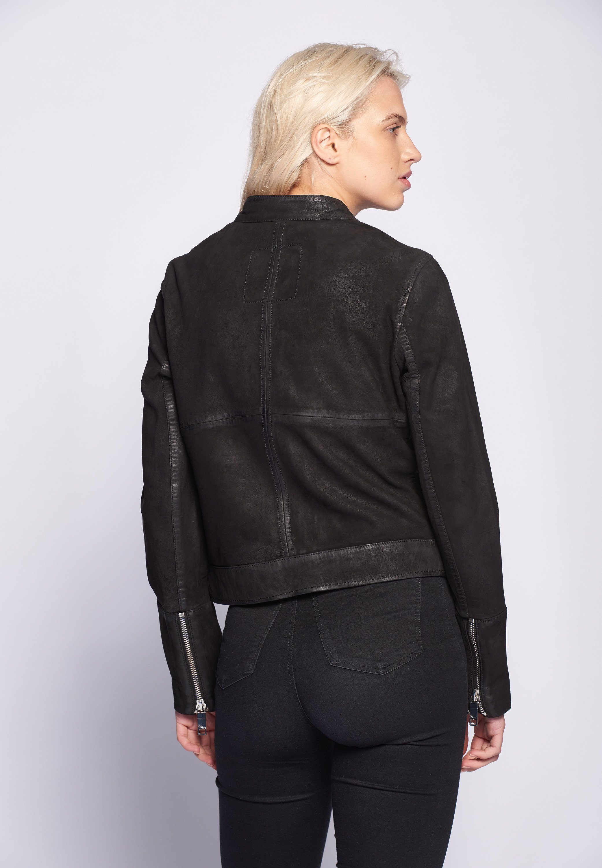 black Lederjacke Hamill Maze