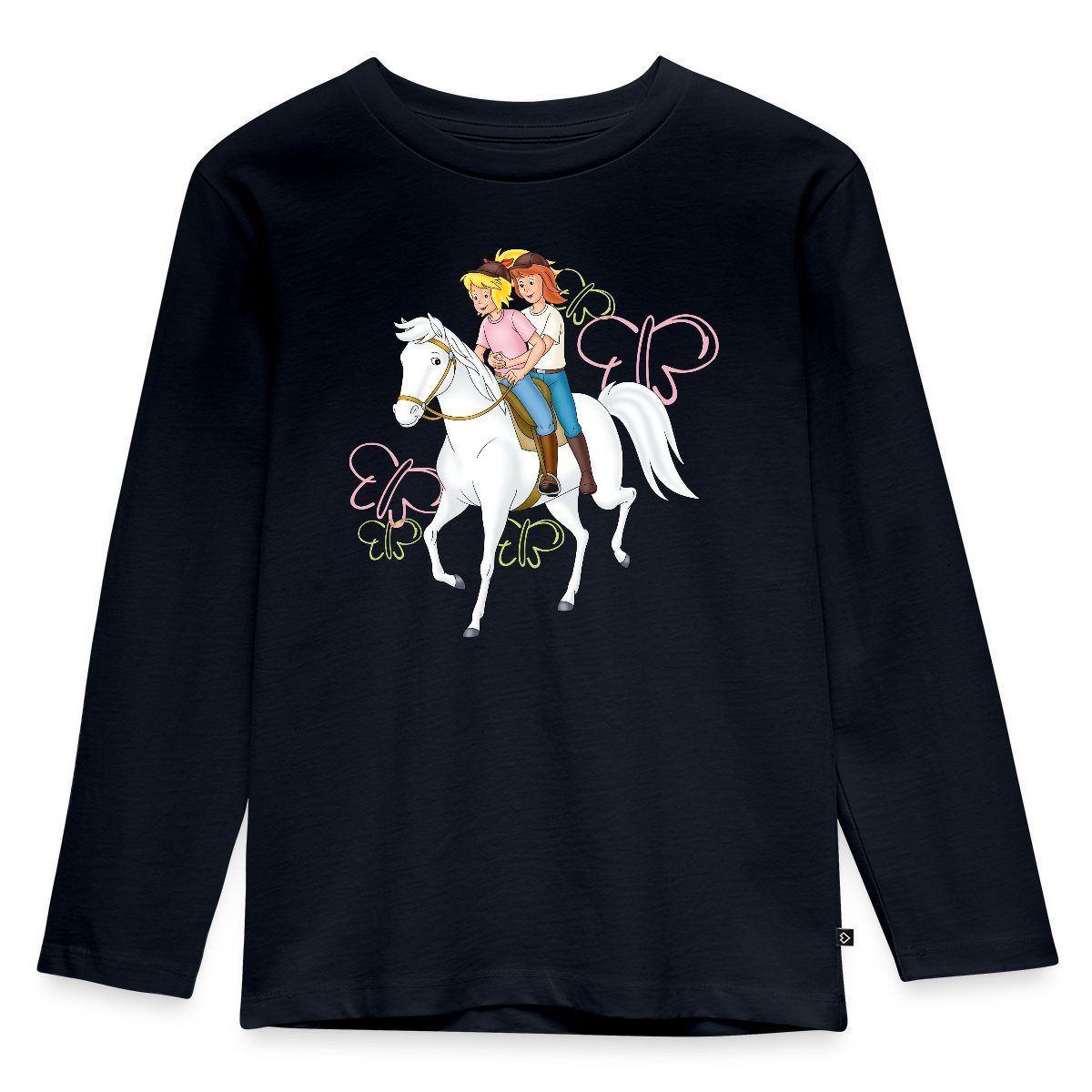 Spreadshirt T-Shirt Bibi Und Tina Reiten Auf Stute Sabrina Kinder Premium Langarmshirt (1-tlg)