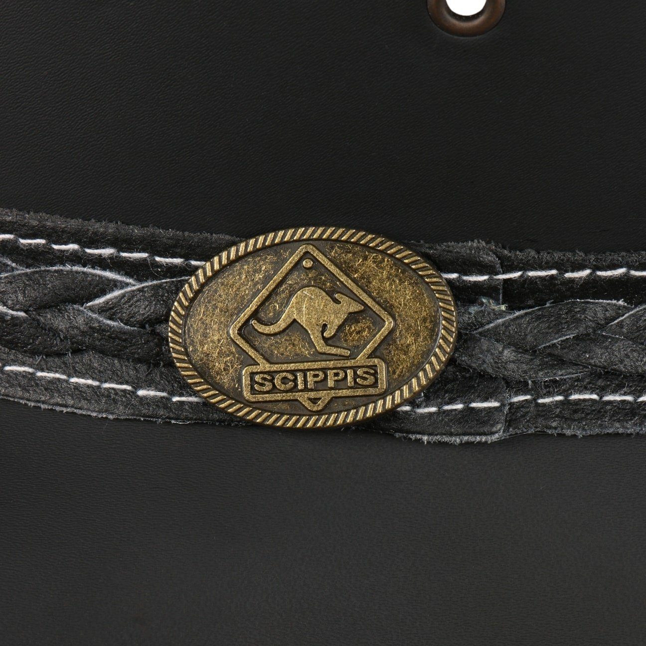 Cowboyhut Scippis schwarz mit Cowboyhut (1-St) Lederband