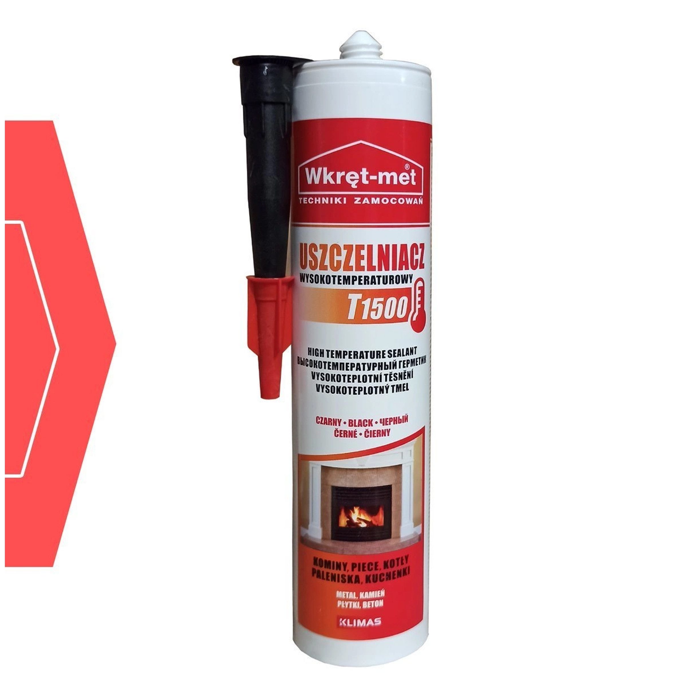 Klimas Dichtungskitt Wkręt-Met KLIMAS Ofenkitt 1500°C Schwarz Kamin Dichtmasse