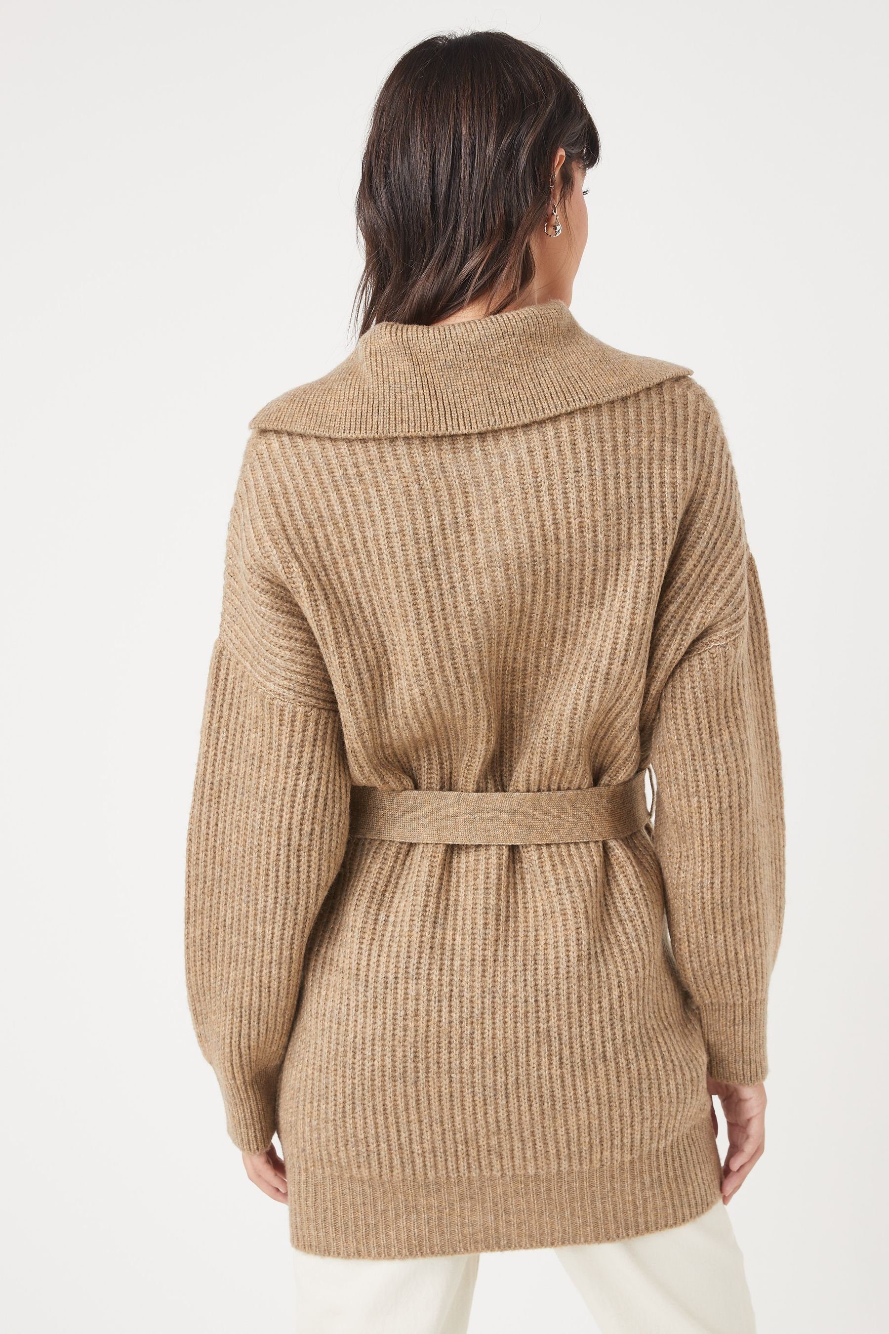 Next Longpullover Pulloverkleid mit Reißverschluss und Gürtel (1-tlg) günstig online kaufen