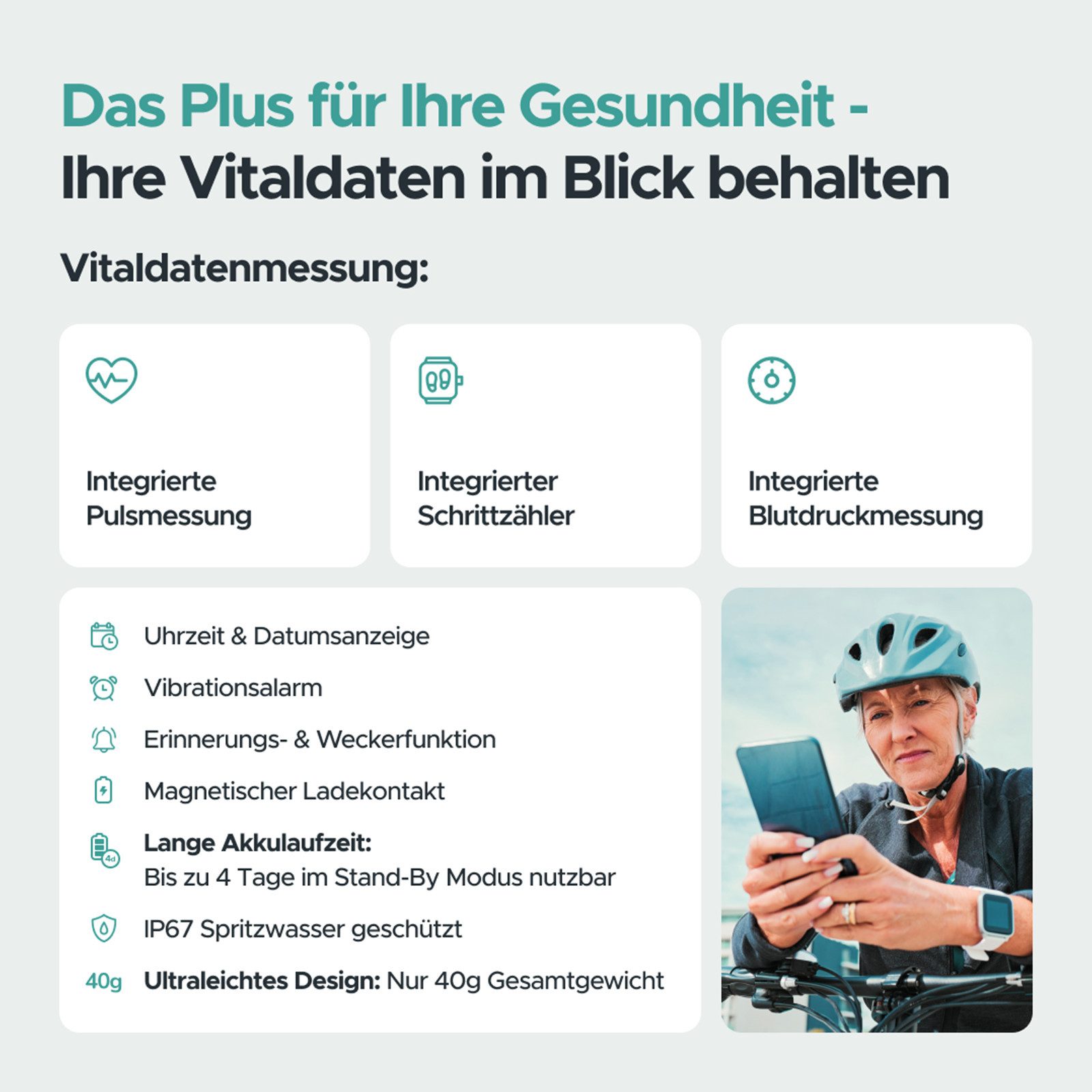 one button phone Senioren Smartwatch SOS Notfalluhr Notrufuhr GPS Smartwatch, SOS-Taste, automatische Sturzerkennung und GPS-Ortung