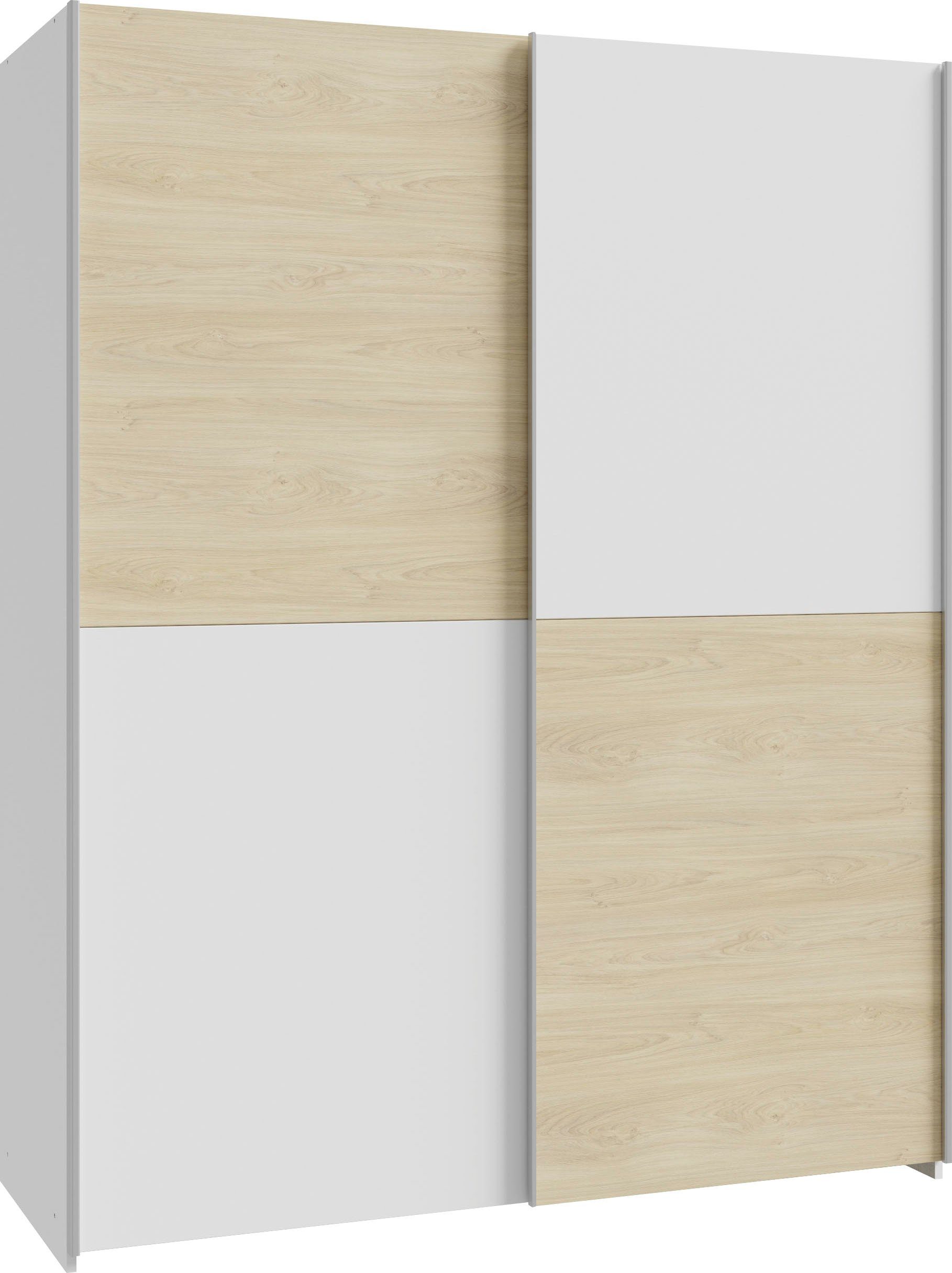 FORTE Schwebetürenschrank 2 Schiebetüren, Made in Europe, stabil und zeitlos (5 Breiten: 120 -200cm, Höhe ca. 190cm) in verschiedenen Farben und Breiten