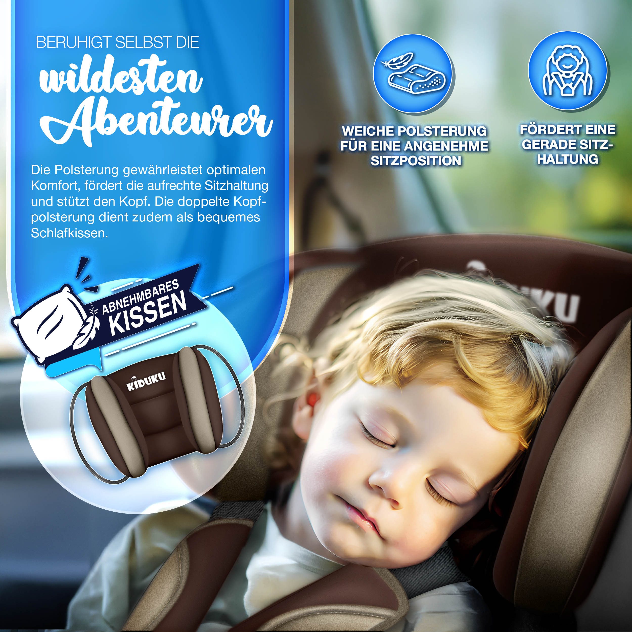 KIDUKU Autokindersitz Kindersitz 9-36 kg (1-12 Jahre), Autositz ECE R 129/03, Kinderautositz Gruppe 1/2/3 – Bild 3 von 5
