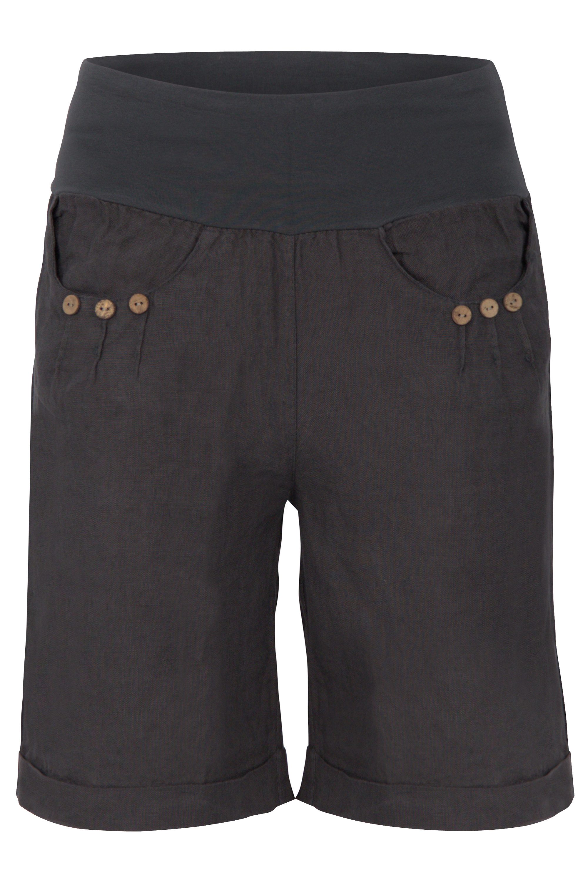 malito more than fashion Leinenhose malito Damen Bermuda aus Leinen, lässige kurze Hose, Shorts für den Bermuda aus Leinen