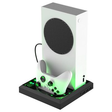 Tadow XBOX SERIES X/S Beleuchteter Ständer, RGB LED Ständer, Zubehor für Xbox Contoller (7 Farben, mit 3 USB C Hub 2.0 Anschlüssen, schwarz)