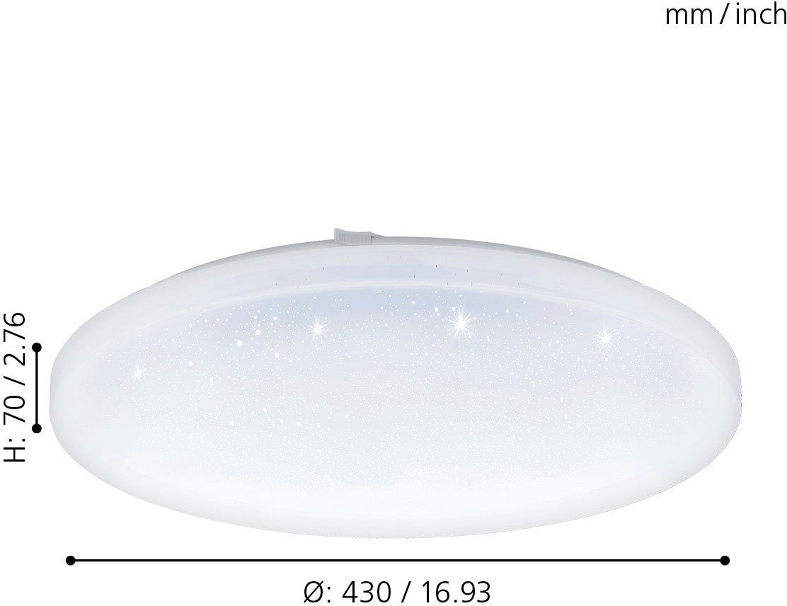 EGLO LED Deckenleuchte FRANIA-S, Deckenleuchte mit Ø: 43 cm Warmweiß, LED integriert, Stahl Kunststoff, Sternenhimmel-Effekt, fest und