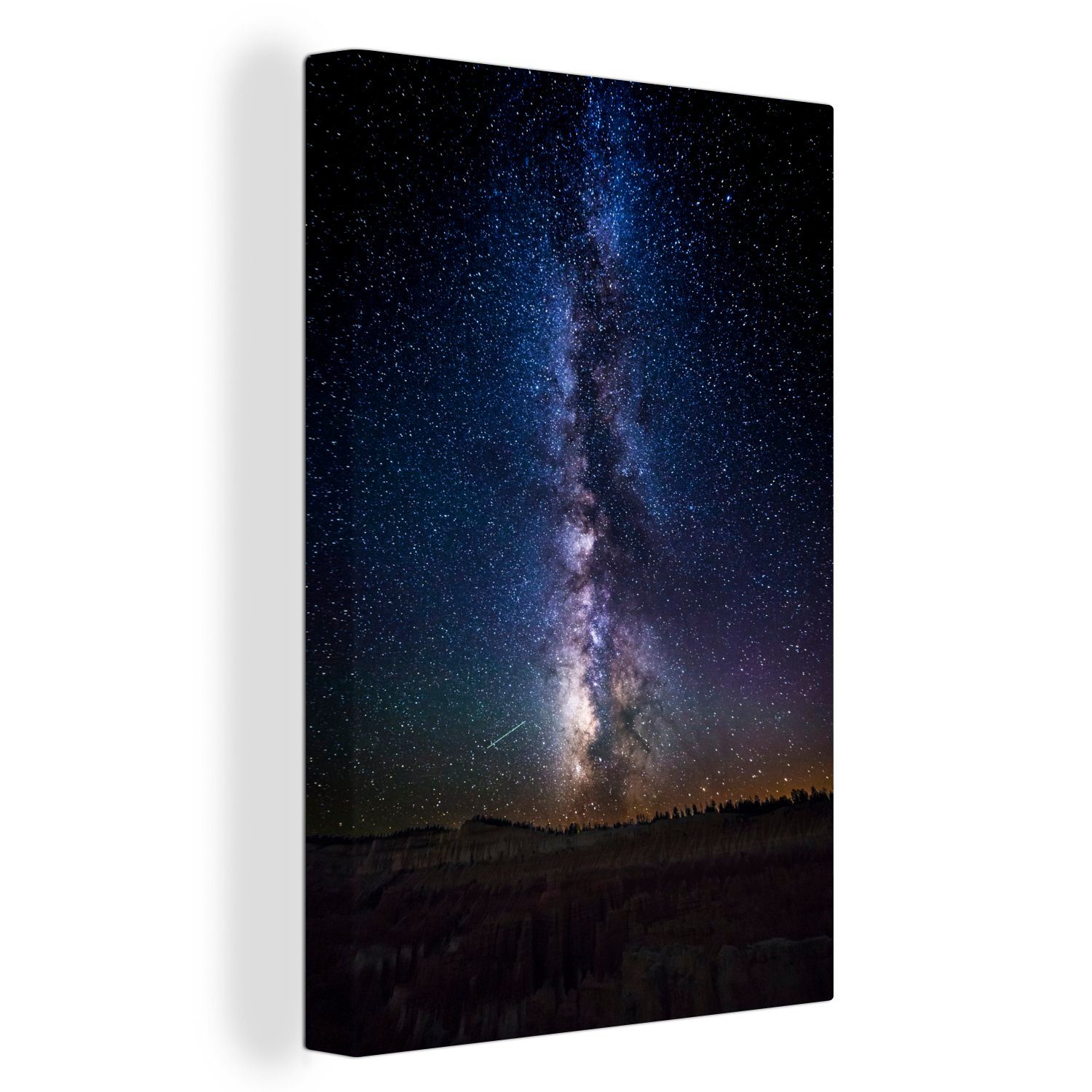 Leinwandbild cm bespannt OneMillionCanvasses® St), Gemälde, 20x30 Milchstraße fertig (1 dunklen Zackenaufhänger, Himmel, Leinwandbild am inkl.