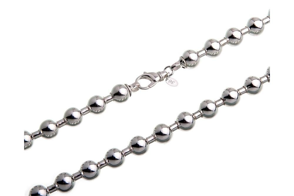 Valentinstagsgeschenk Silberkettenstore Silberkette Kugelkette 10mm - echt 925 Silber, Länge wählbar von 50-100cm, silberfarben, 55cm, 55cm