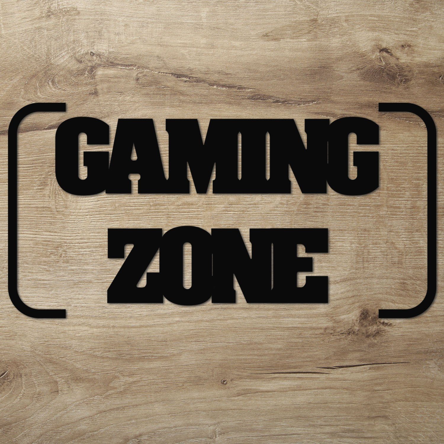 Namofactur 3D-Wandtattoo Gaming Zone Wand Deko für Gamer (4-teilig), modernes Gaming Zone Wandtattoo aus Holz, Wandgestaltung für Gamer