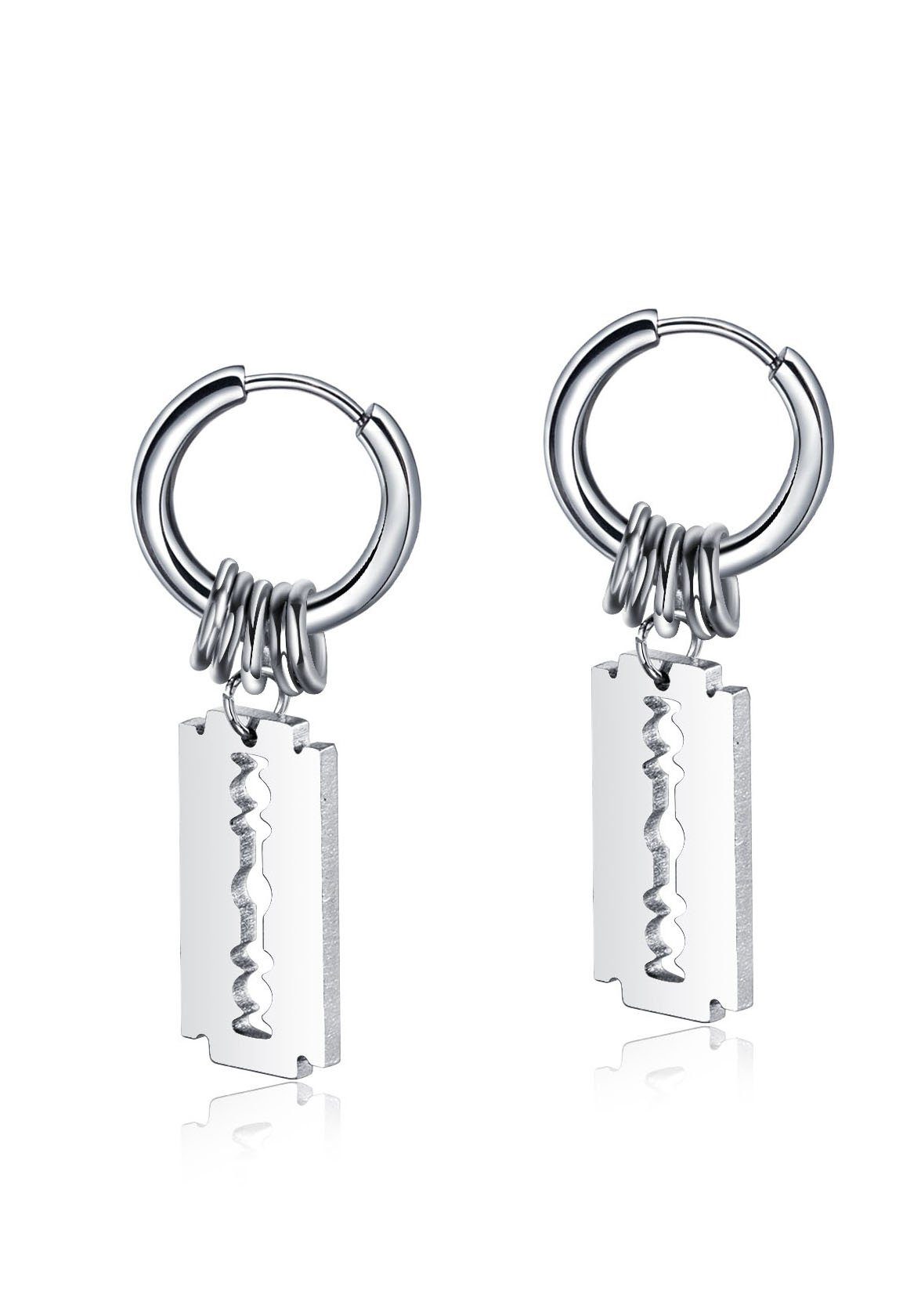 Firetti Paar Creolen Schmuck Geschenk Rasierklingen-Design, Einhänger abnehmbar