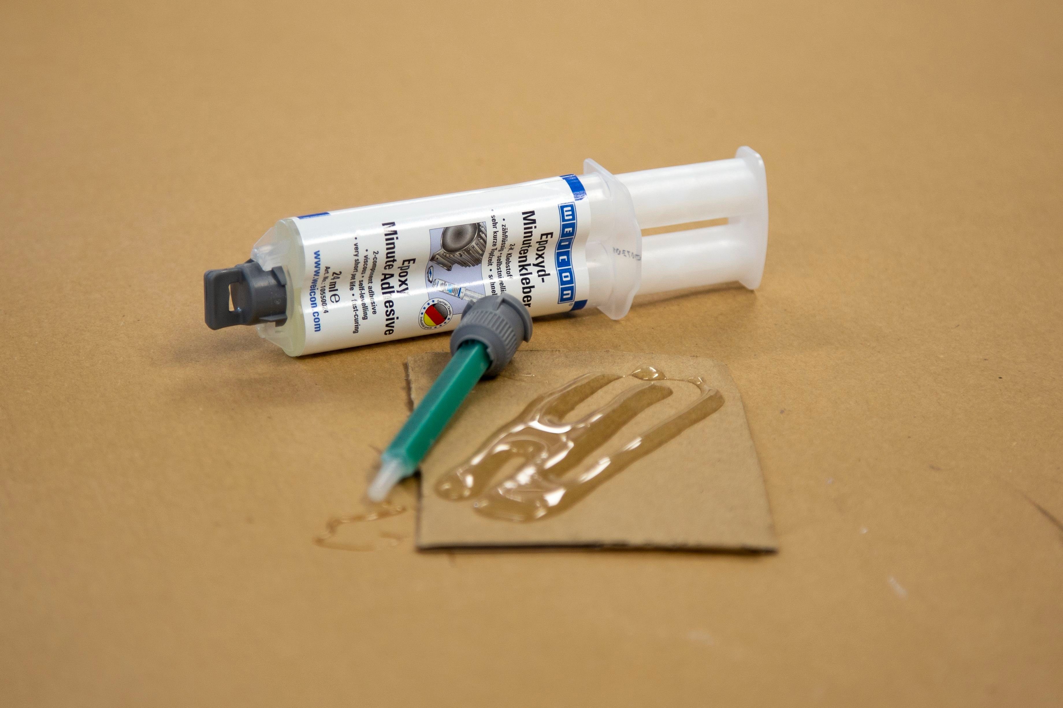 WEICON Klebstoff Epoxyd-Minutenkleber, universeller Epoxidharzklebstoff, transparent, (Set, 3-tlg), schnellhärtend – Bild 3 von 5