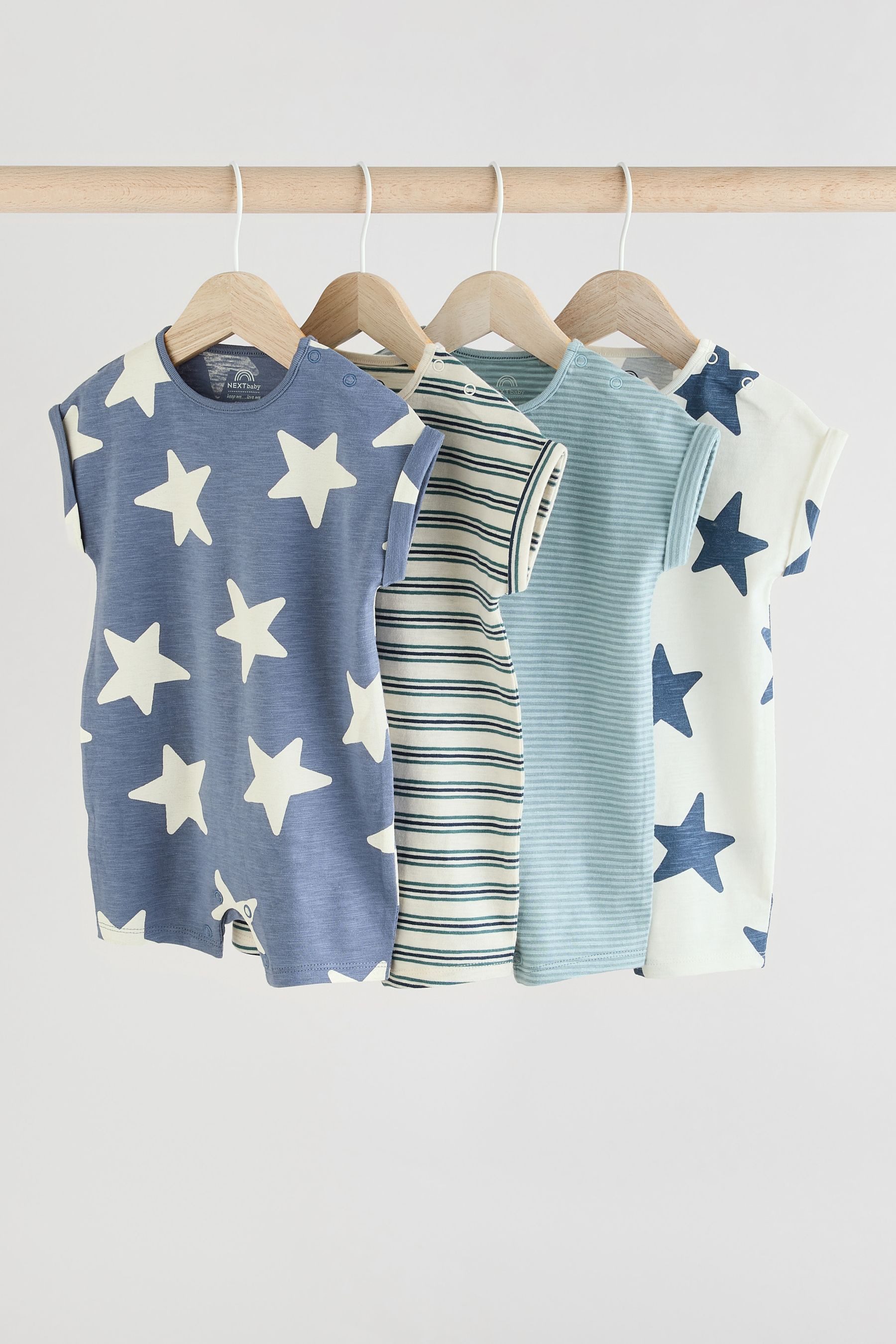 Next Strampler Strampelanzüge aus Jersey, 4er-Pack (4-tlg)