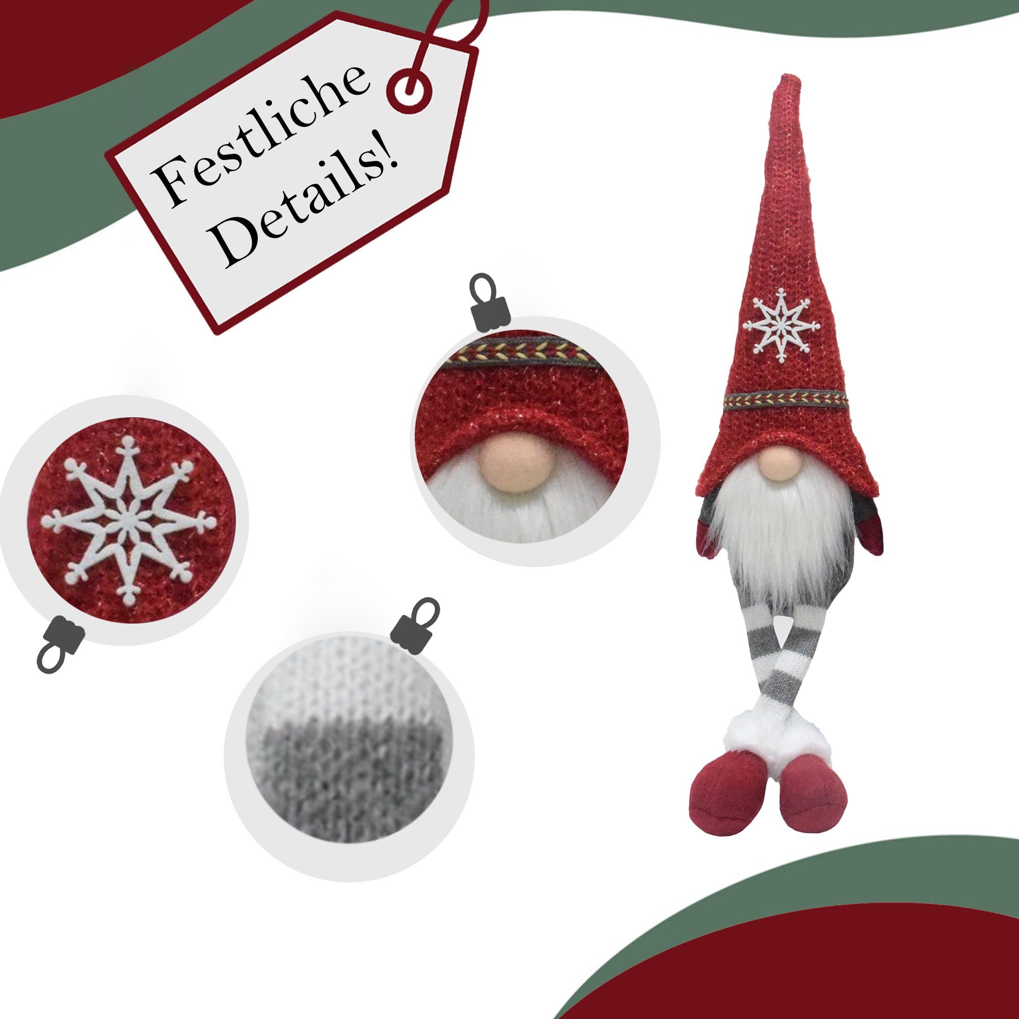 Lemodo Wichtel Kantenhocker 2er Set, 54 cm hoch