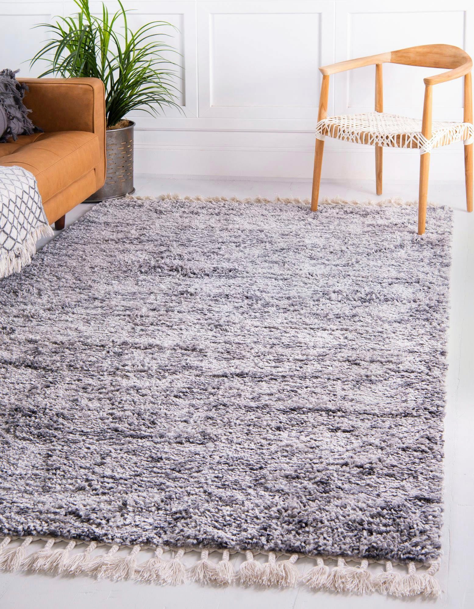 Myflair Möbel & Accessoires Hochflor-Teppich Top Shag, LAGERRÄUMUNG, rechteckig, Höhe: 32 mm, gewebt, melierte Optik, weich & kuschelig, mit Fransen