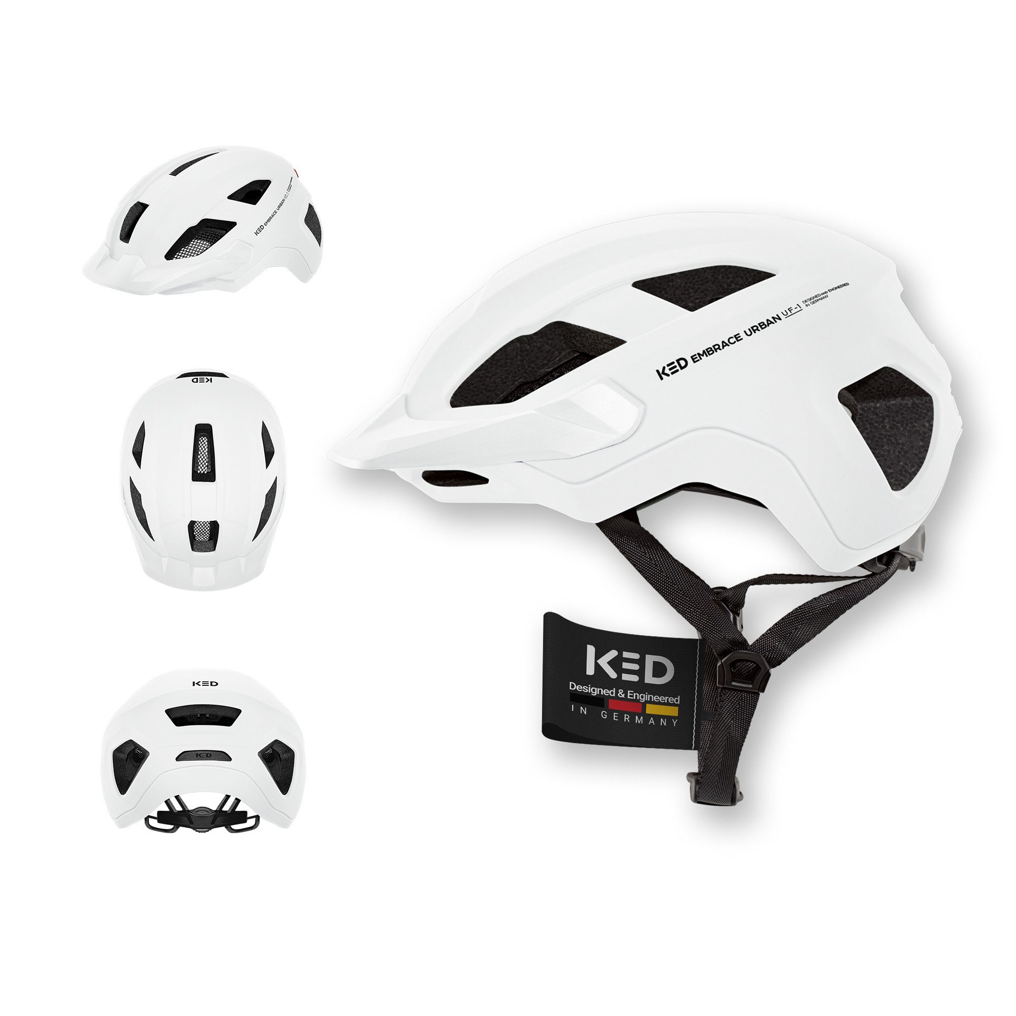 KED Fahrradhelm KED Embrace Urban UF-1 Unisex Fahrradhelm, Mit In-Mold Technologie Für Alltag, Pendeln Und Freizeit