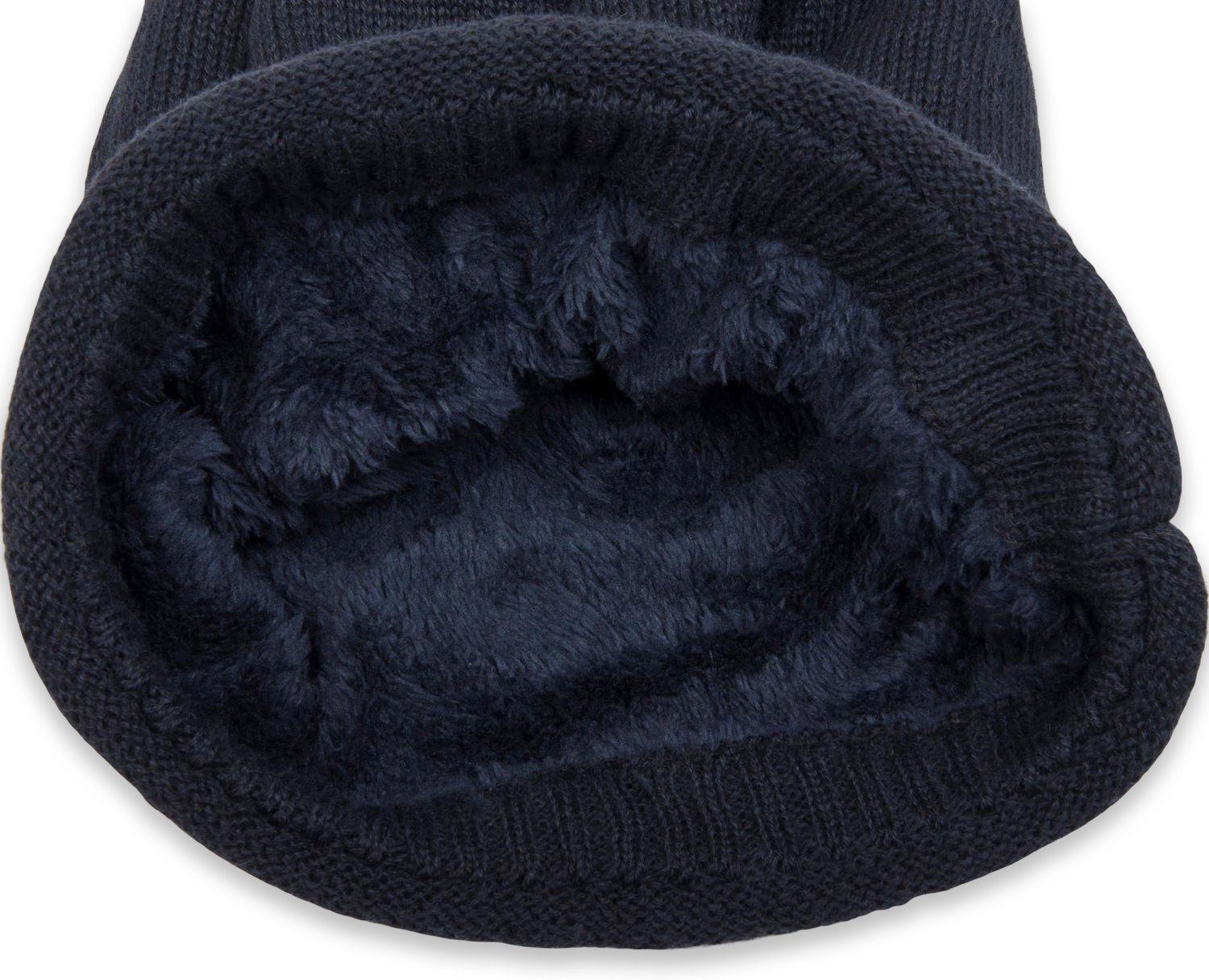 styleBREAKER Strickmütze Feinstrick Beanie mit Teddyfleece (1-St)