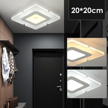 WILGOON Deckenleuchte LED Deckenleuchte, Wohnzimmer Schlafzimmer moderne Acryl Deckenlampe, LED fest integriert, Tageslichtweiß, 20x20 cm, ultraflach Wohnzimmer Panel Deckenleuchte