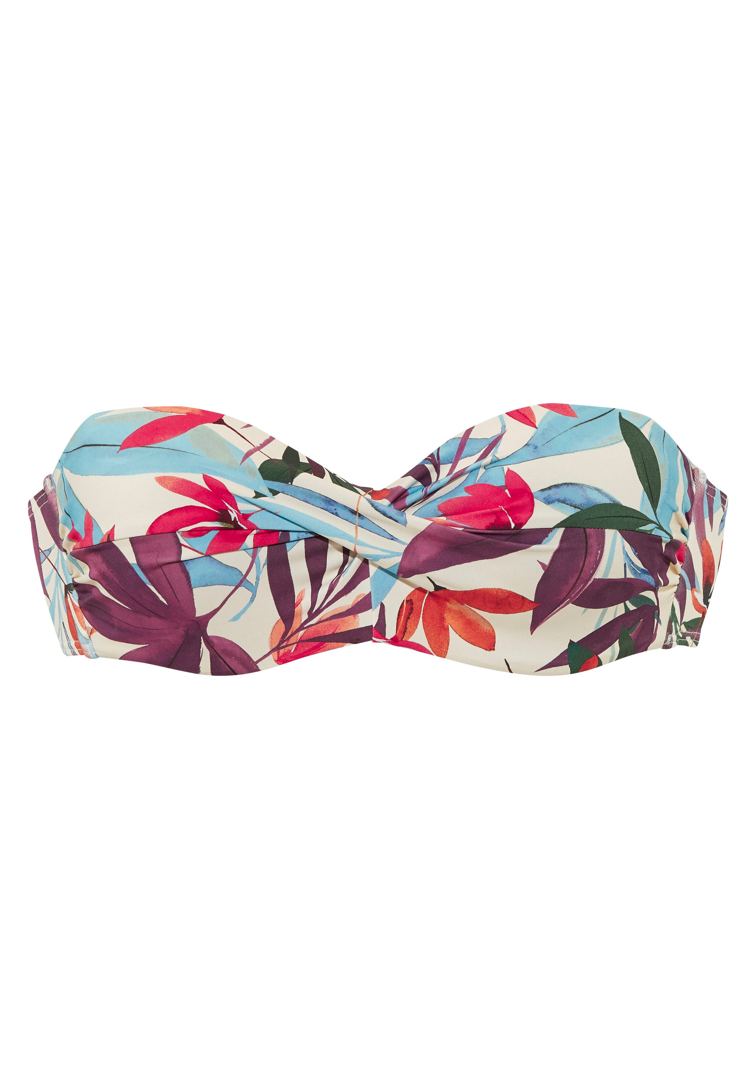 LASCANA Bügel-Bandeau-Bikini-Top Imani, mit sommerlichem Blätterprint