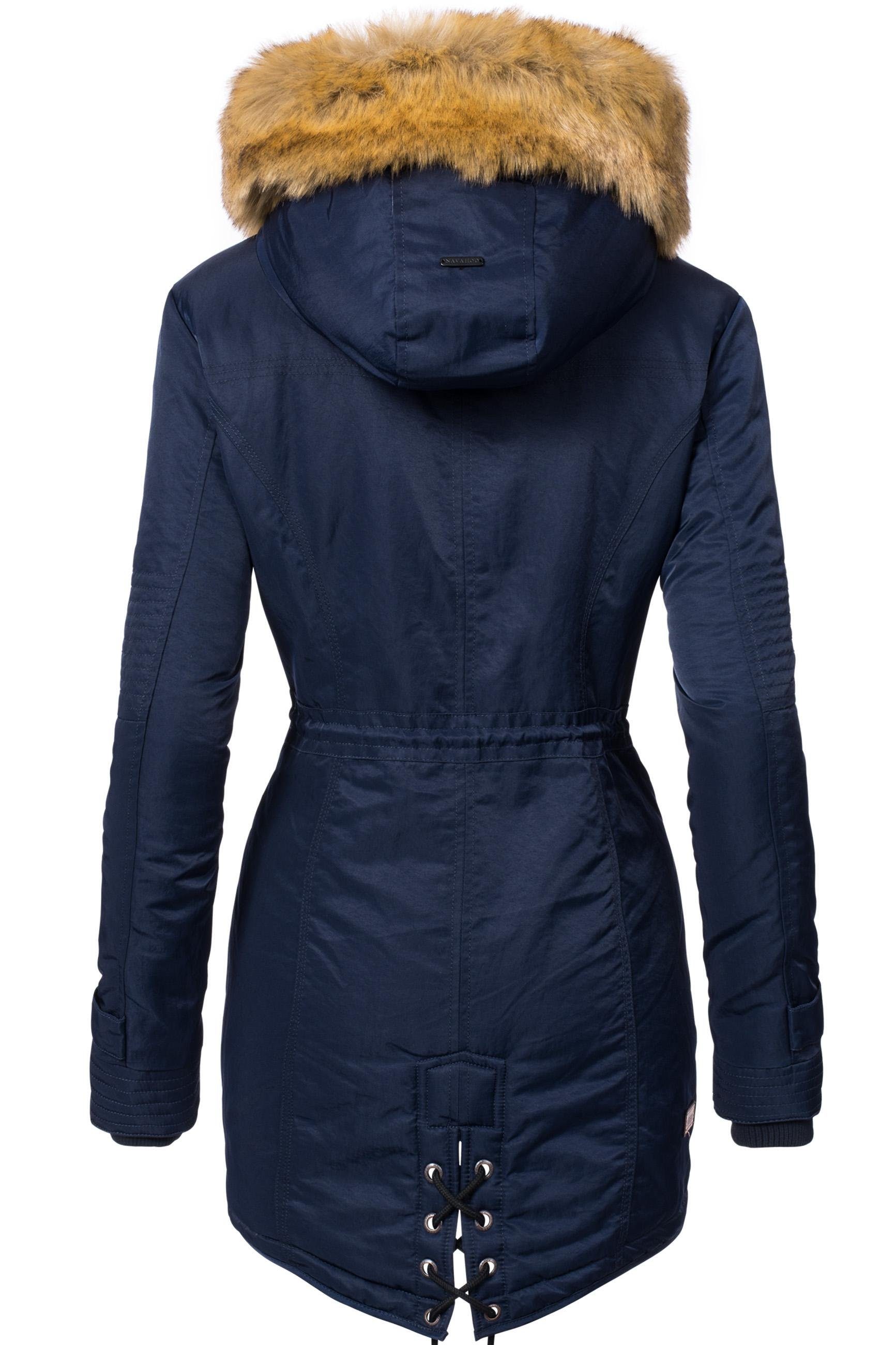 Navahoo Wintermantel La Viva hochwertiger Winterparka mit großem Kunstfell