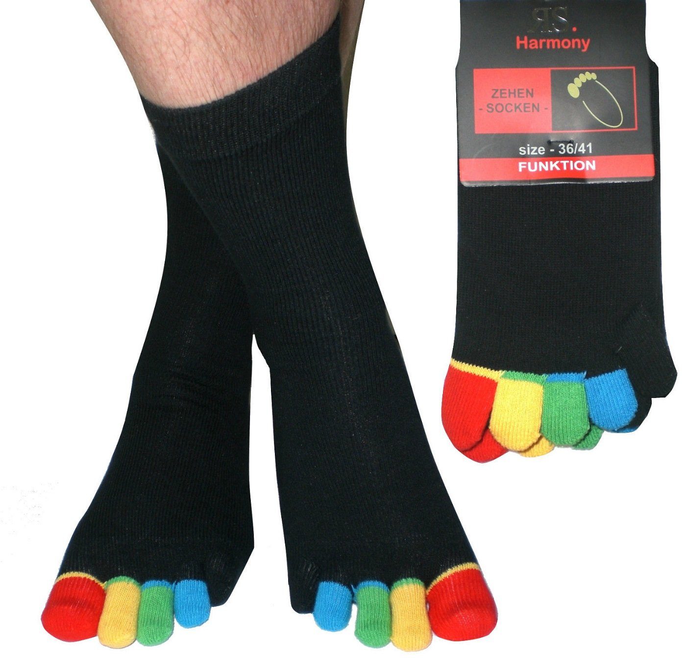 RS Harmony Носки RS Harmony Носки mit bunten Zehen 1 Paar (1-Paar, 1 Paar)
