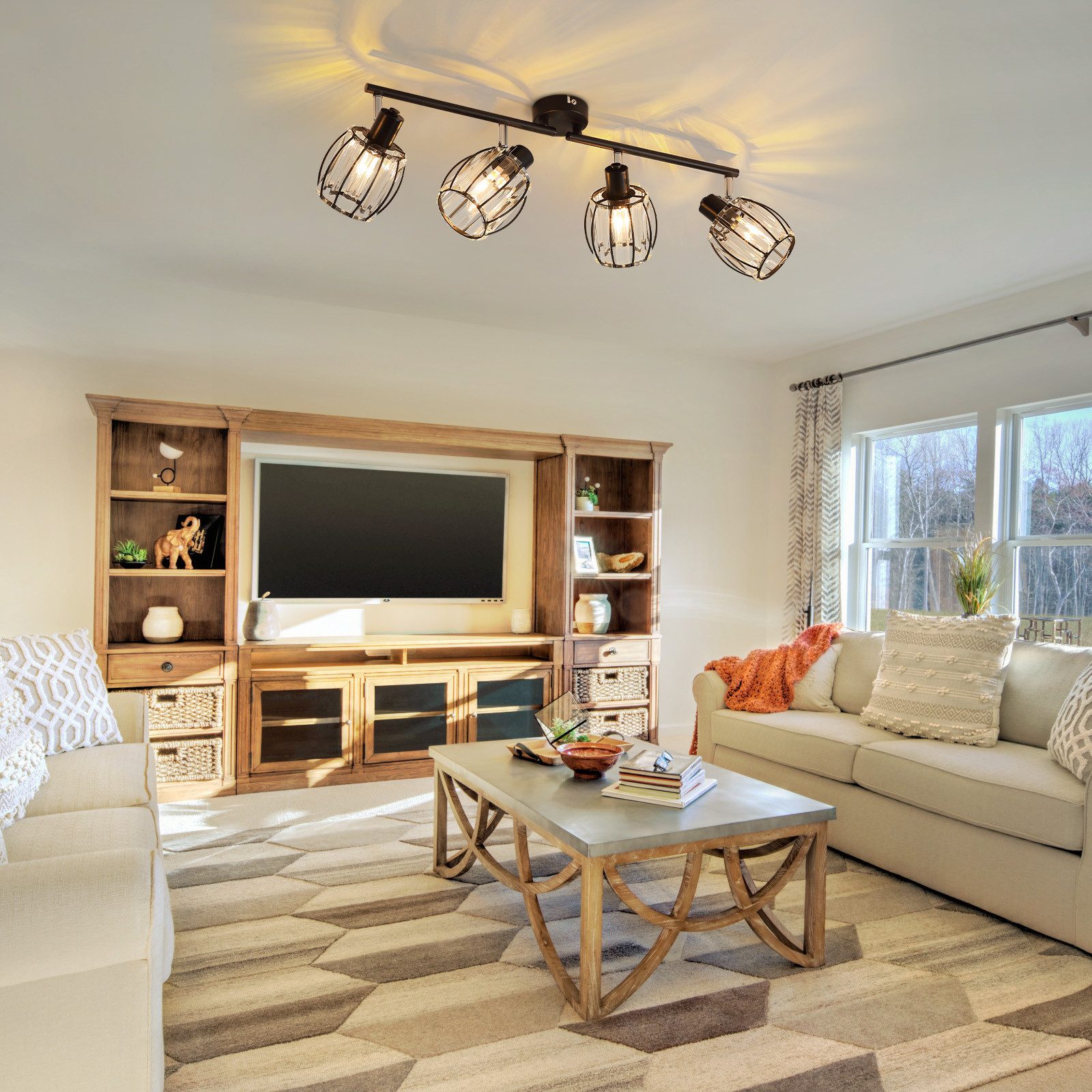 Nettlife Deckenstrahler Kristall Vintage Industrial Deckenspot Schwarz E14 günstig online kaufen