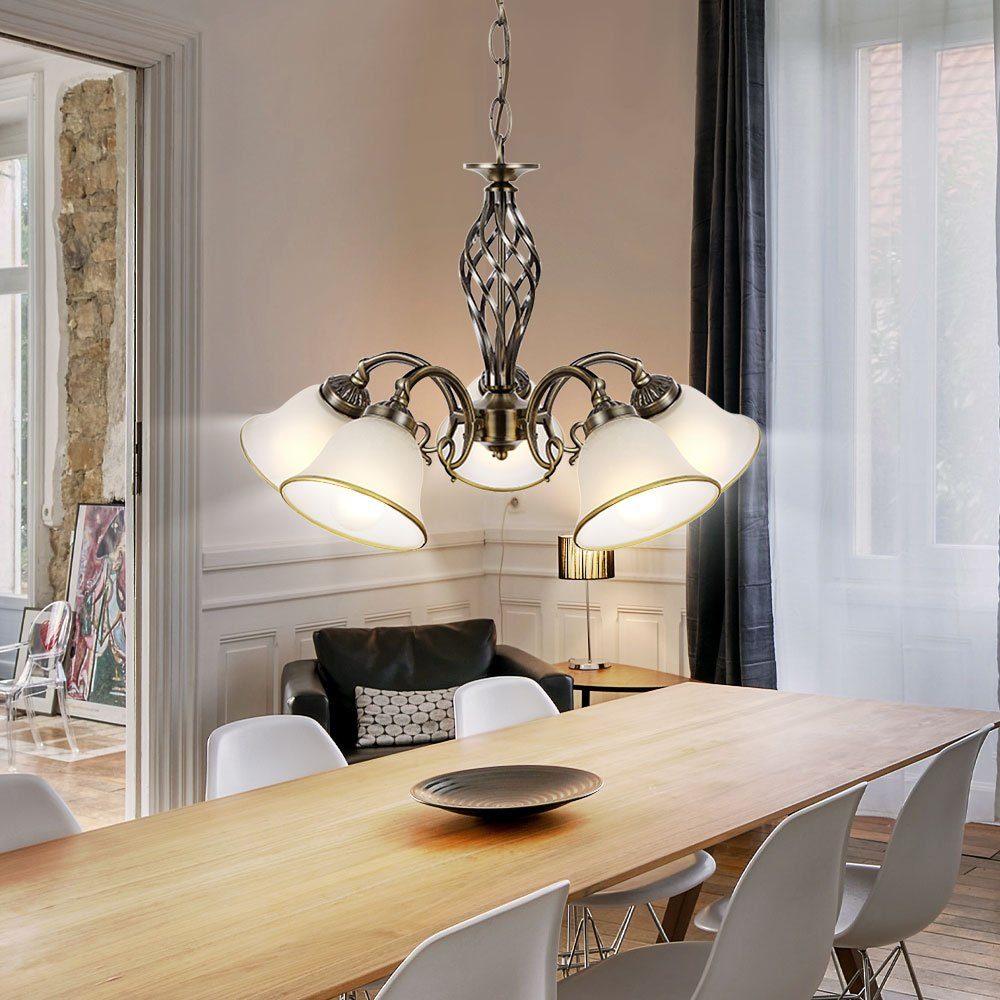 GLOBO LIGHTING Kronleuchter, Leuchtmittel nicht inklusive, Hängelampe Kronleuchter Hängeleuchte Glasleuchte Esszimmer Lampe