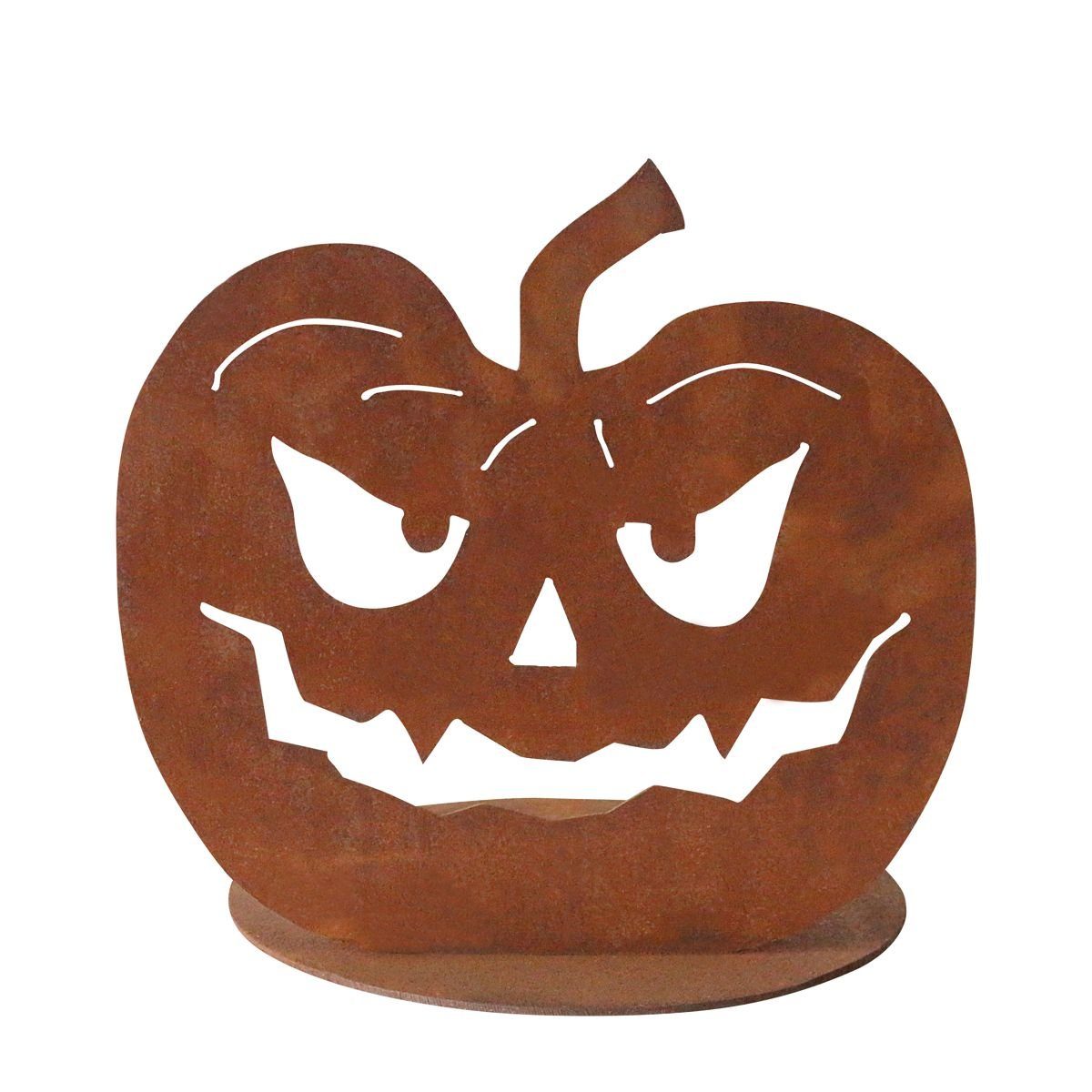 Rost-Halloween-Kürbis 440s H, Gartenfigur auf cm (Stück) ca. 30 440s Platte