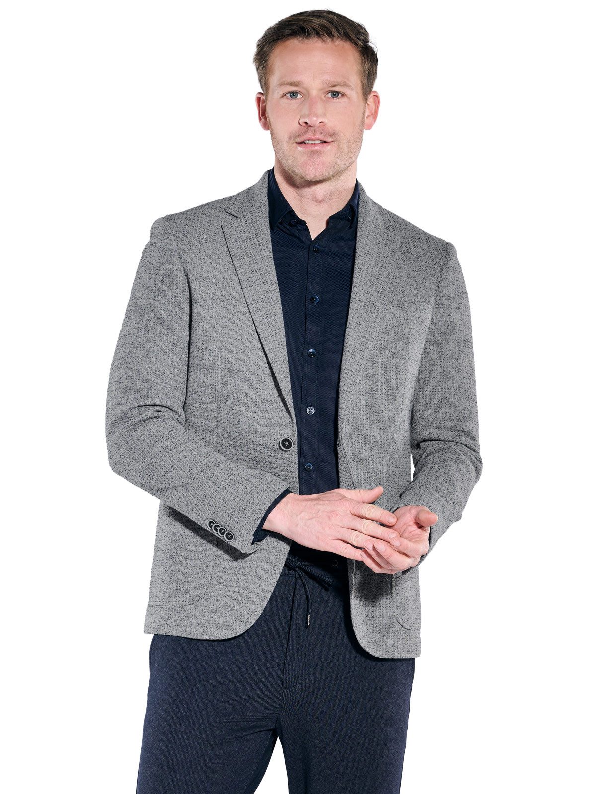 Engbers Sakko Herren Sakko aus europäischer Produktion, Silbergrau